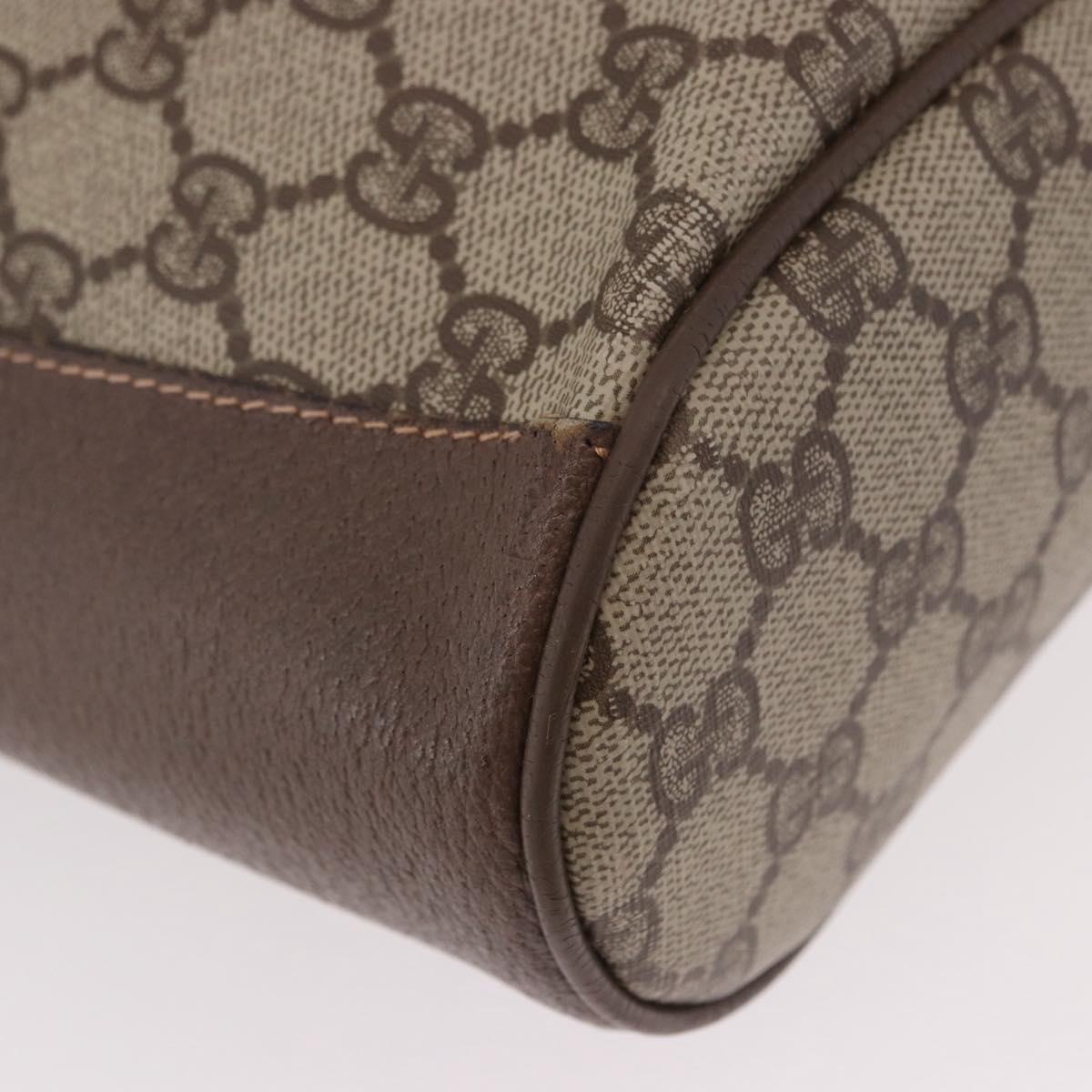 GUCCI GG Supreme Web Sherry Line Bag PVC Beige Gold 116 02 034 Auth 190533