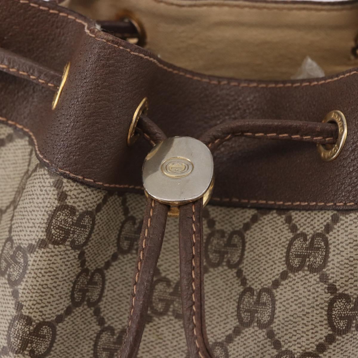 GUCCI GG Supreme Web Sherry Line Bag PVC Beige Gold 116 02 034 Auth 190533