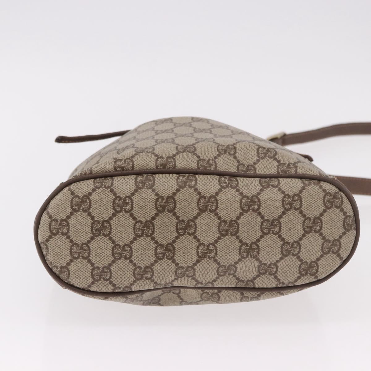 GUCCI GG Supreme Web Sherry Line Bag PVC Beige Gold 116 02 034 Auth 190533