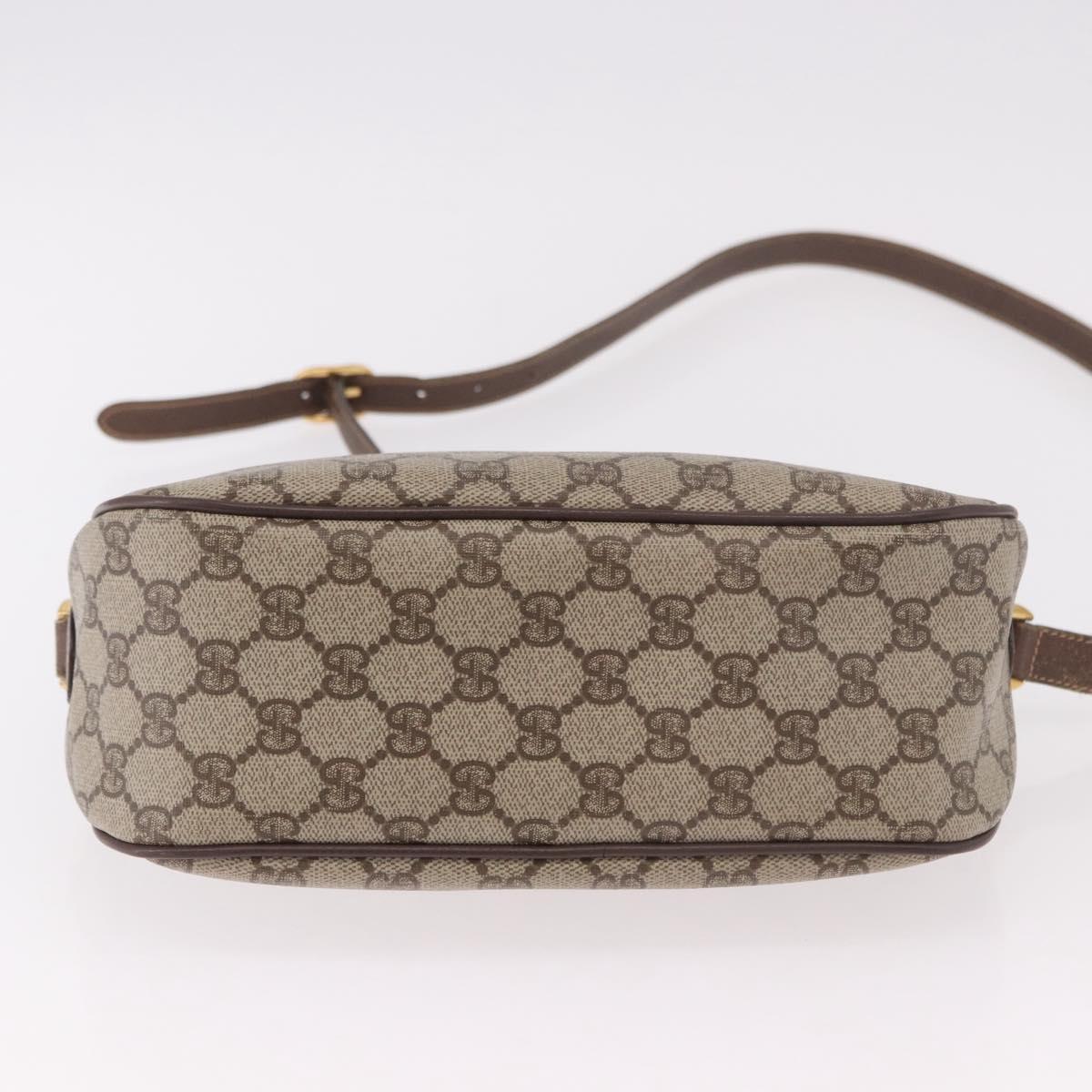 GUCCI GG Supreme Web Sherry Line Bag PVC Beige Gold 89 02 077 Auth 190534