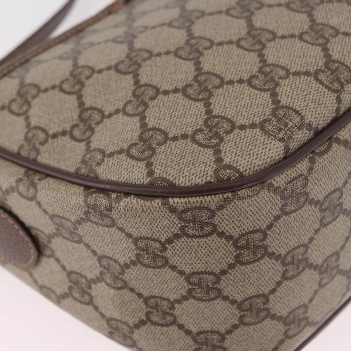 GUCCI GG Supreme Web Sherry Line Bag PVC Beige Gold 89 02 077 Auth 190534