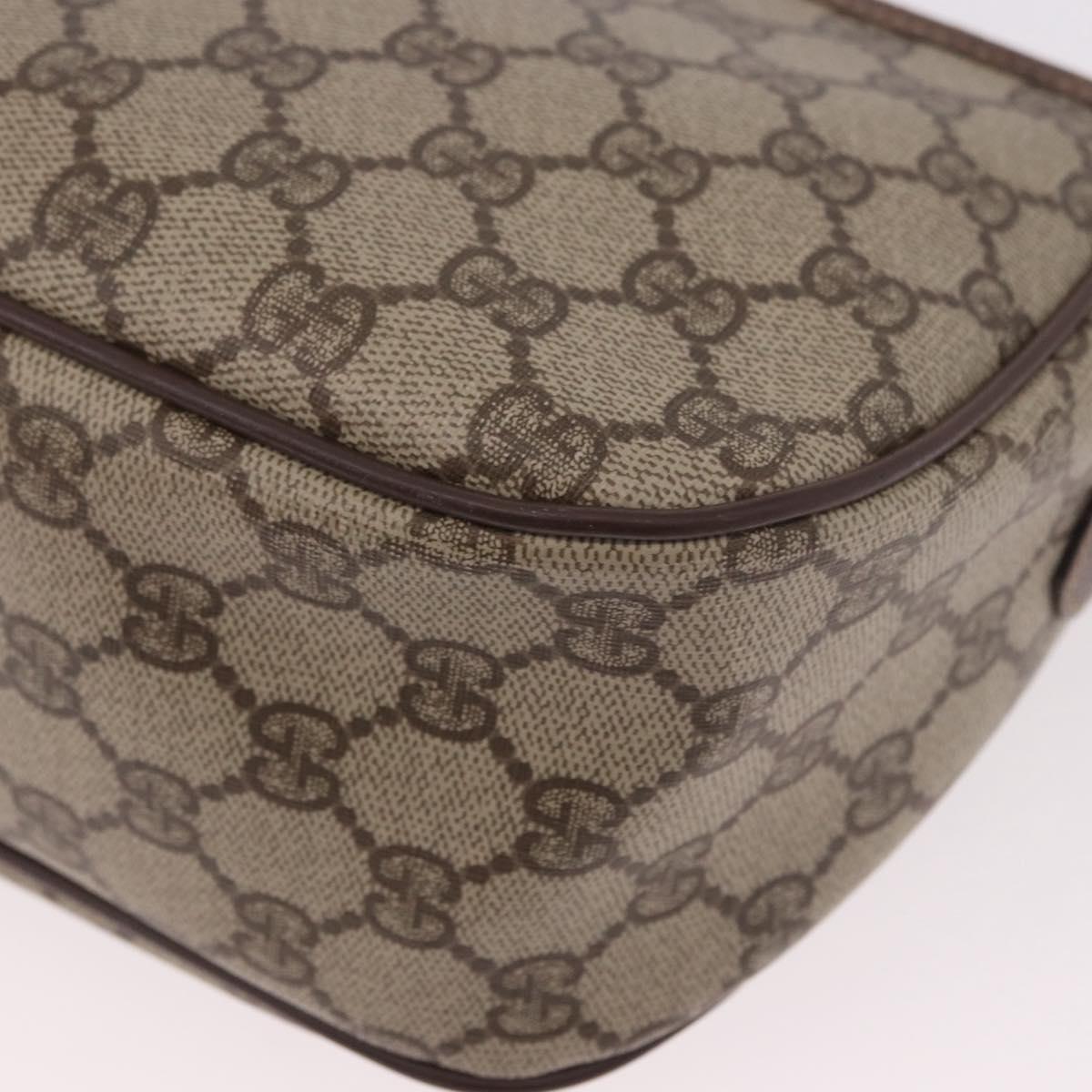 GUCCI GG Supreme Web Sherry Line Bag PVC Beige Gold 89 02 077 Auth 190534