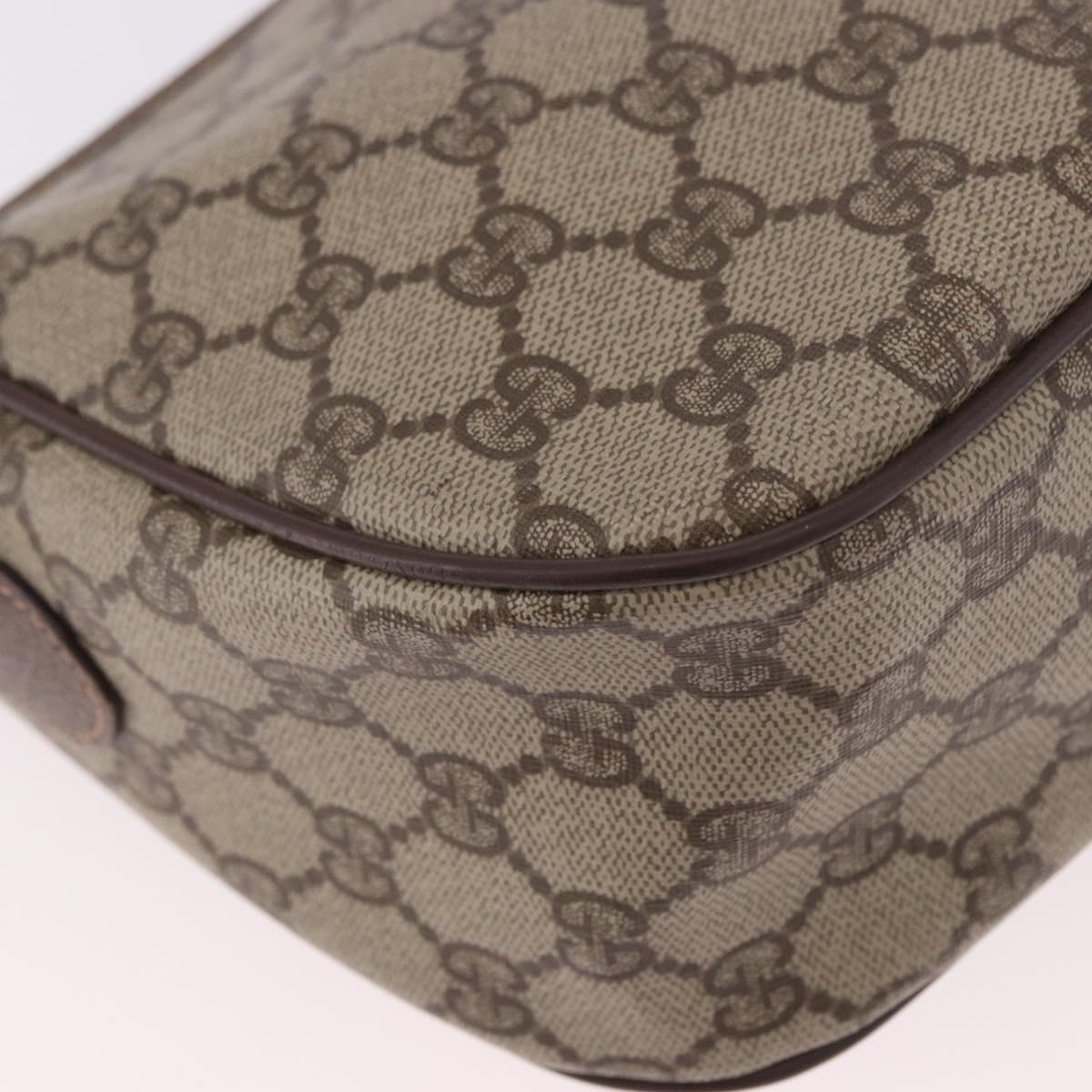 GUCCI GG Supreme Web Sherry Line Bag PVC Beige Gold 89 02 077 Auth 190534