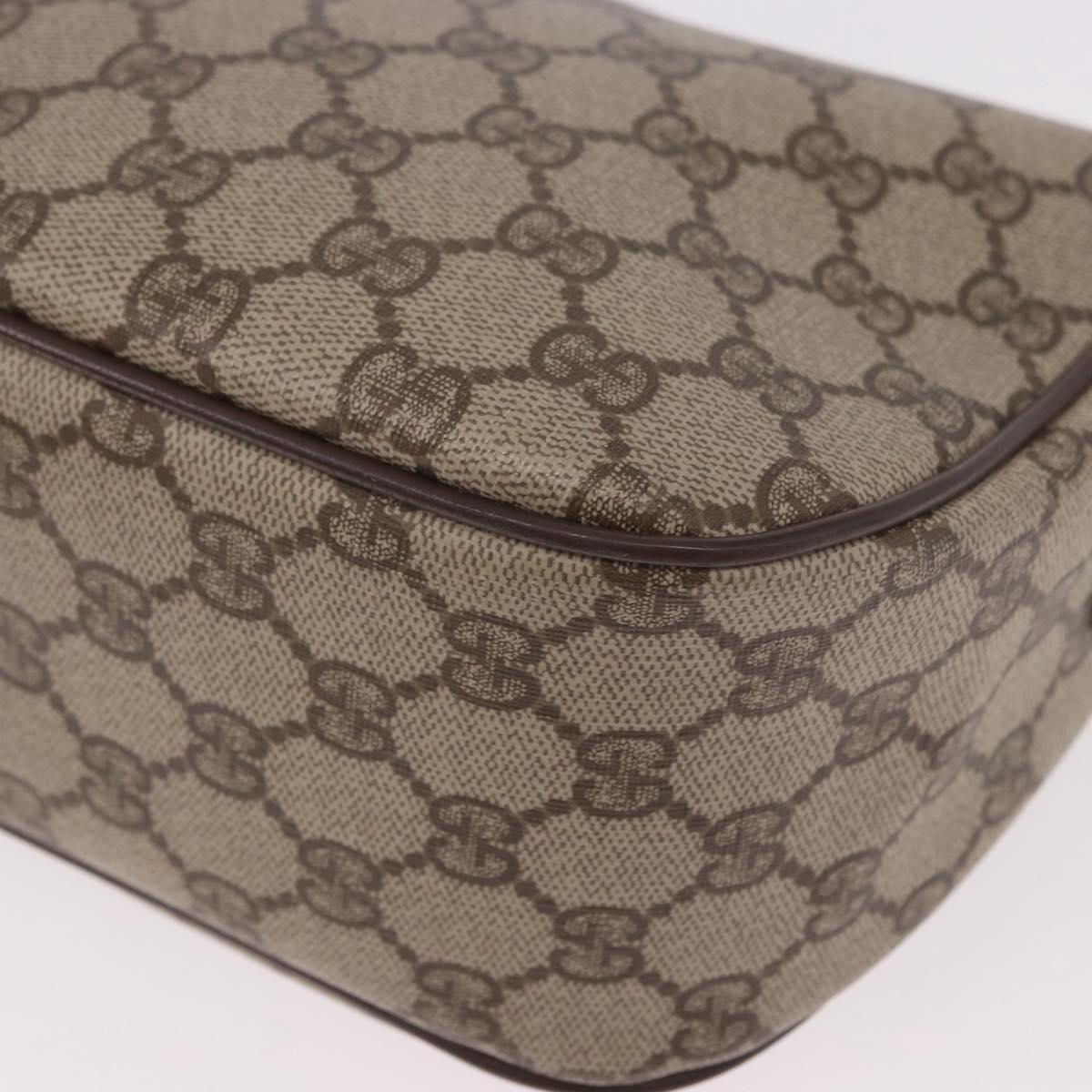GUCCI GG Supreme Web Sherry Line Bag PVC Beige Gold 89 02 077 Auth 190534