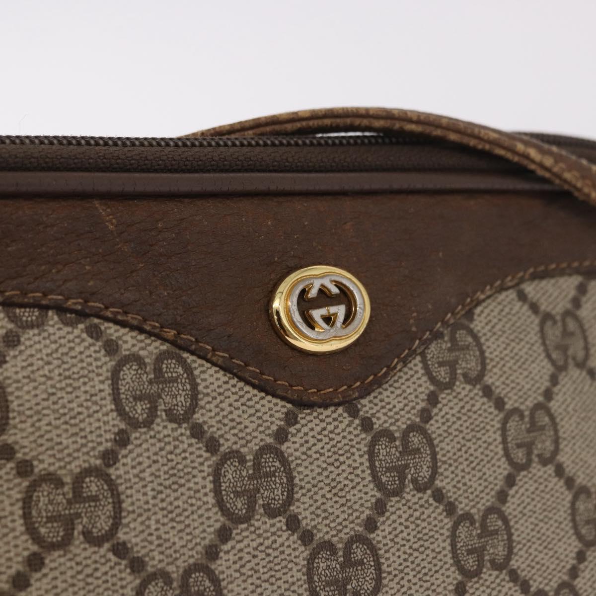 GUCCI GG Supreme Shoulder Bag PVC Beige Gold 56 02 068 Auth 190535