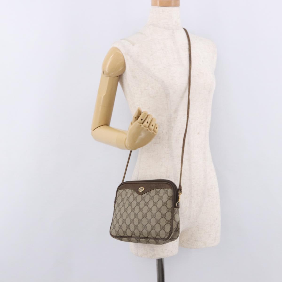 GUCCI GG Supreme Shoulder Bag PVC Beige Gold 56 02 068 Auth 190535