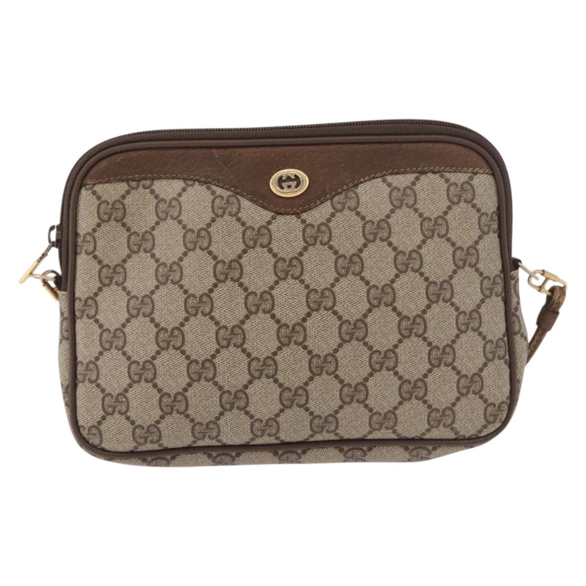 GUCCI GG Supreme Shoulder Bag PVC Beige Gold 56 02 068 Auth 190535