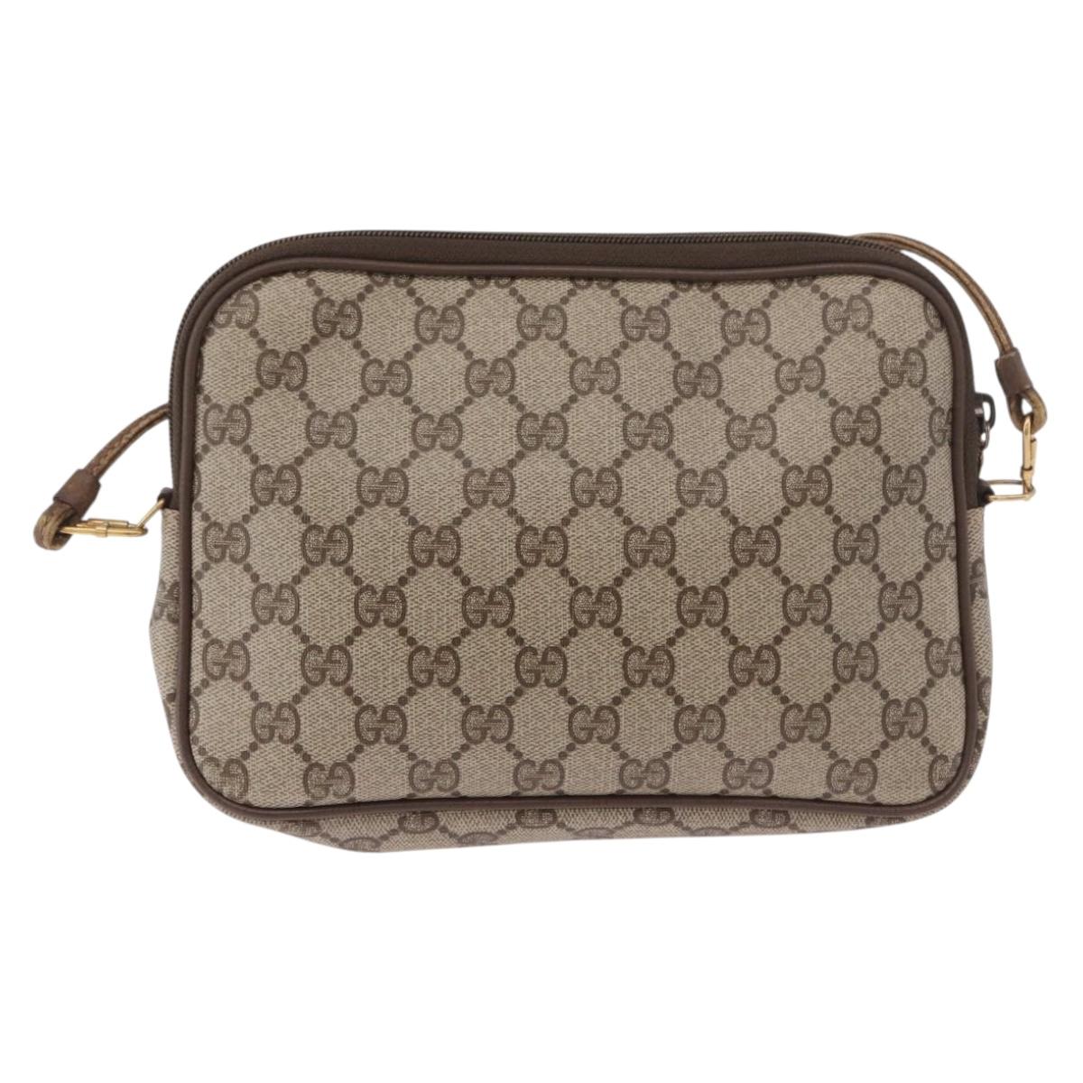GUCCI GG Supreme Shoulder Bag PVC Beige Gold 56 02 068 Auth 190535