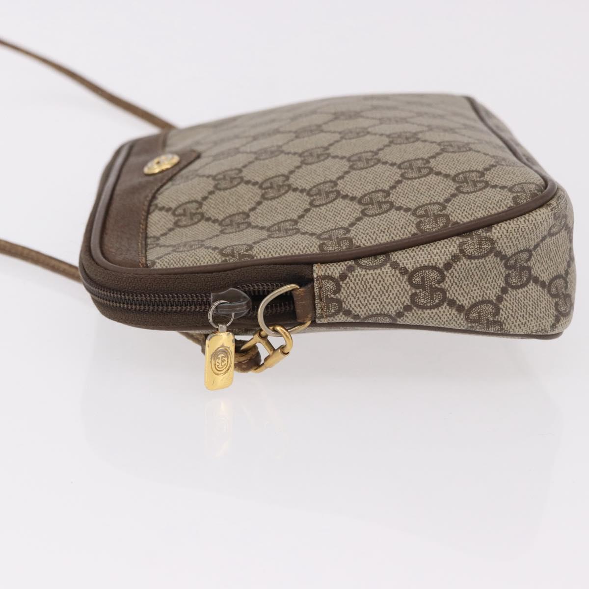 GUCCI GG Supreme Shoulder Bag PVC Beige Gold 56 02 068 Auth 190535