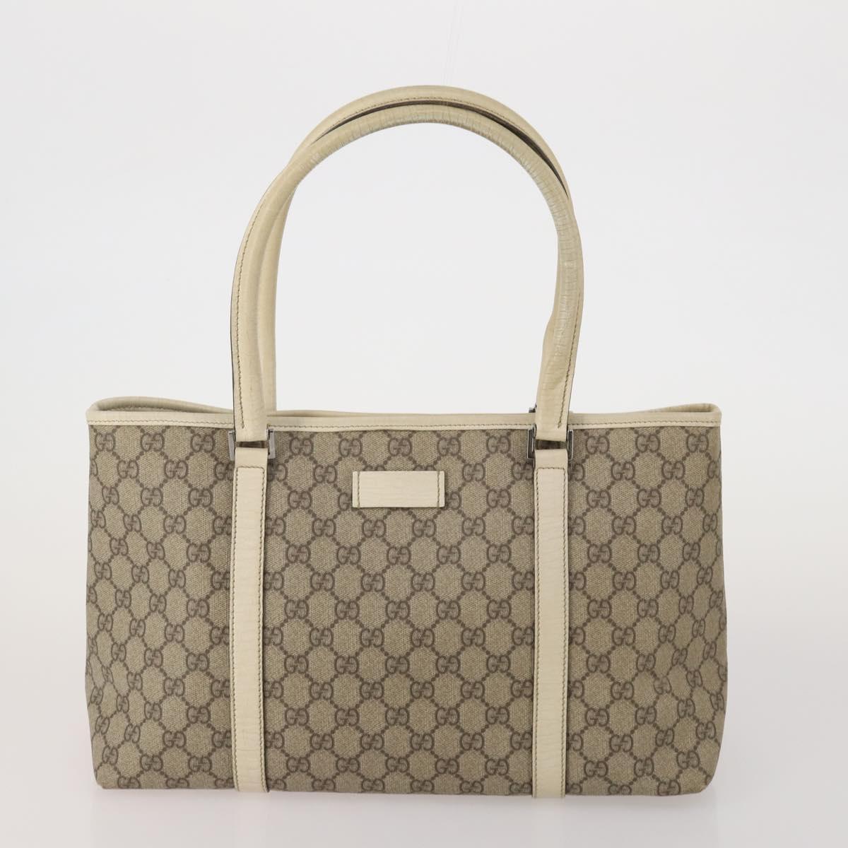 GUCCI GG Canvas GG Supreme Tote Bag PVC 2 Set Beige Auth 190536
