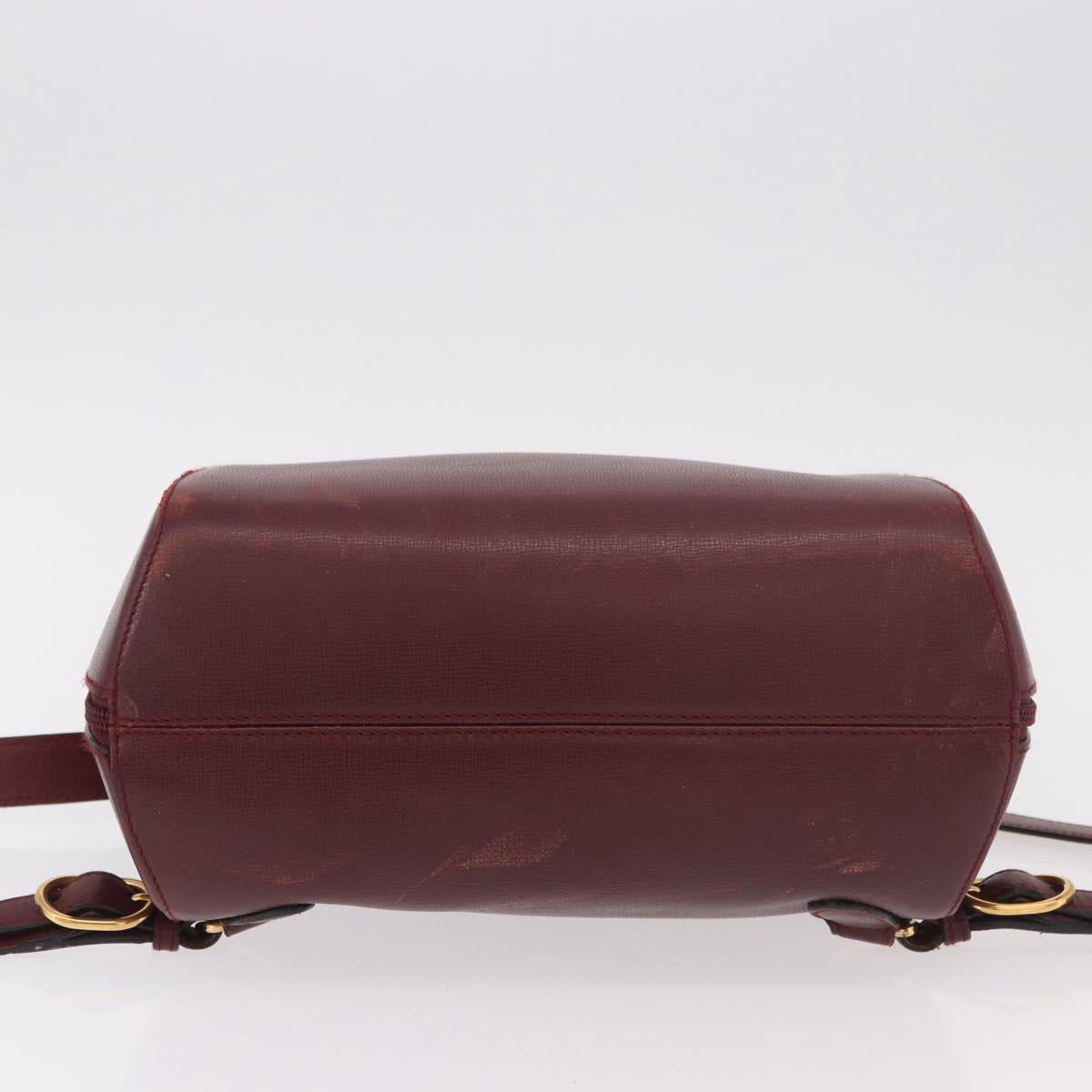 CARTIER Must Line Backpack Bordeaux Gold Auth 190550