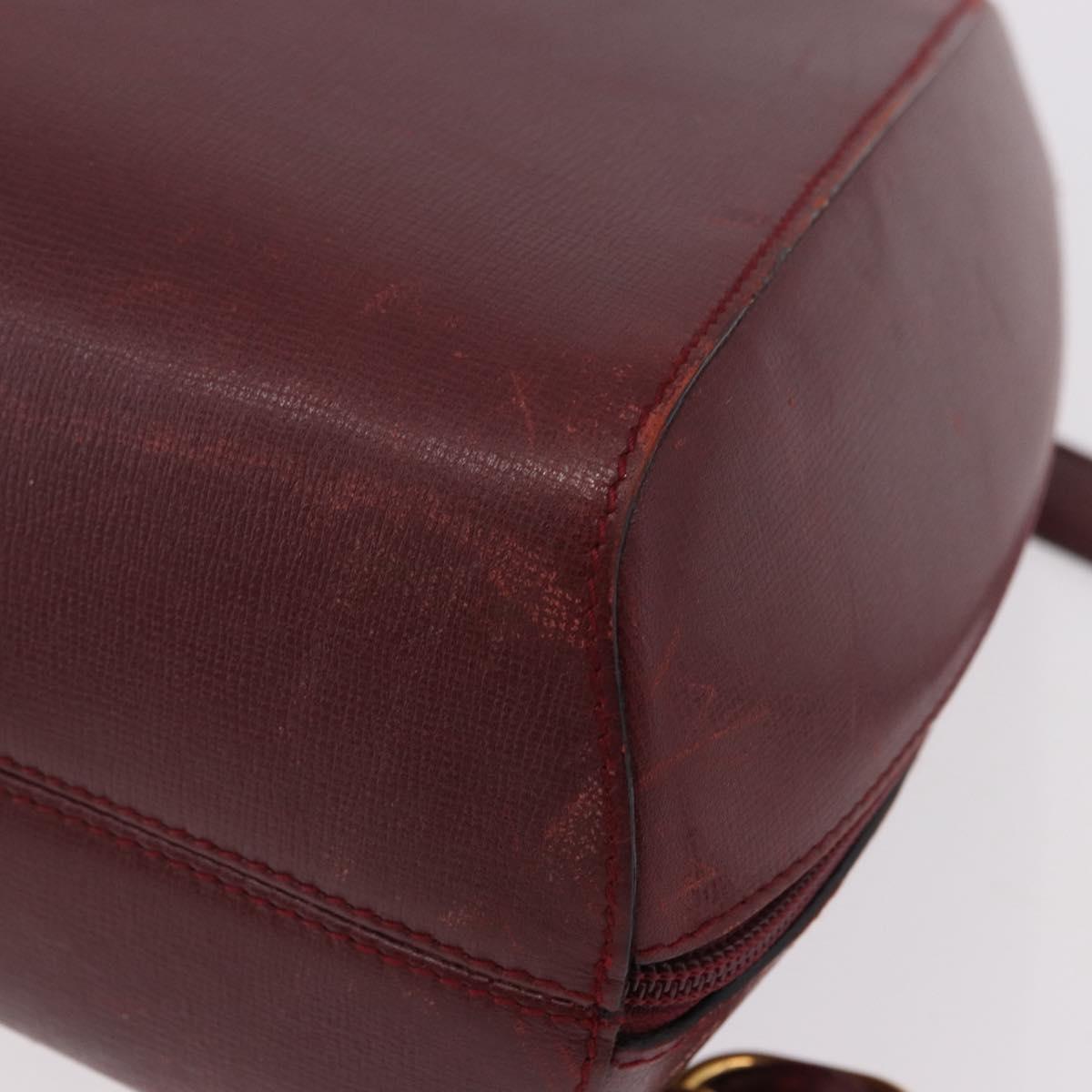 CARTIER Must Line Backpack Bordeaux Gold Auth 190550