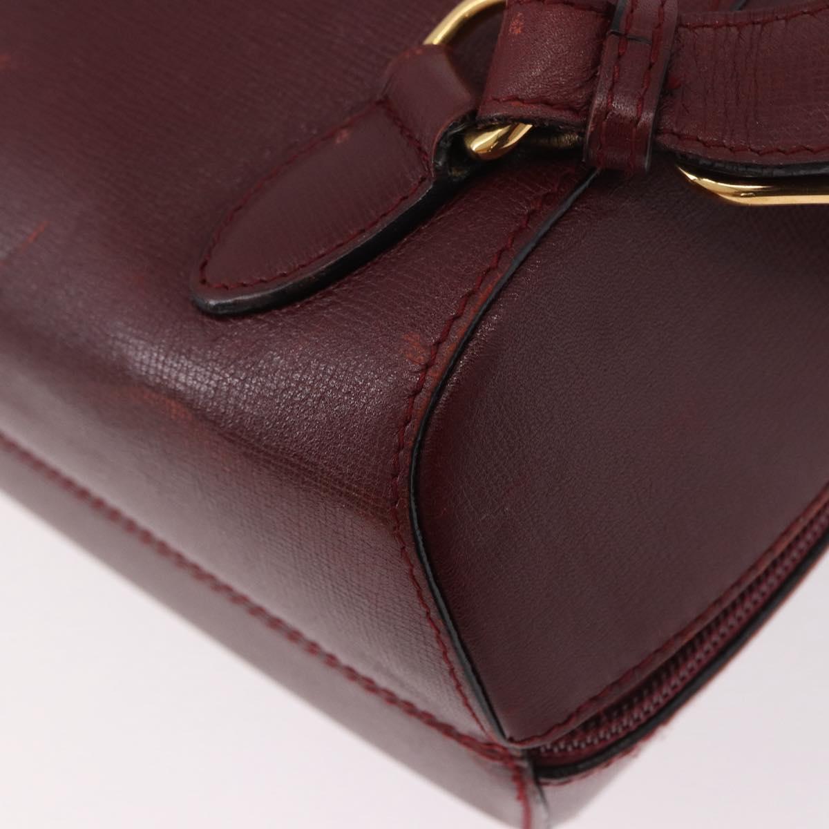CARTIER Must Line Backpack Bordeaux Gold Auth 190550