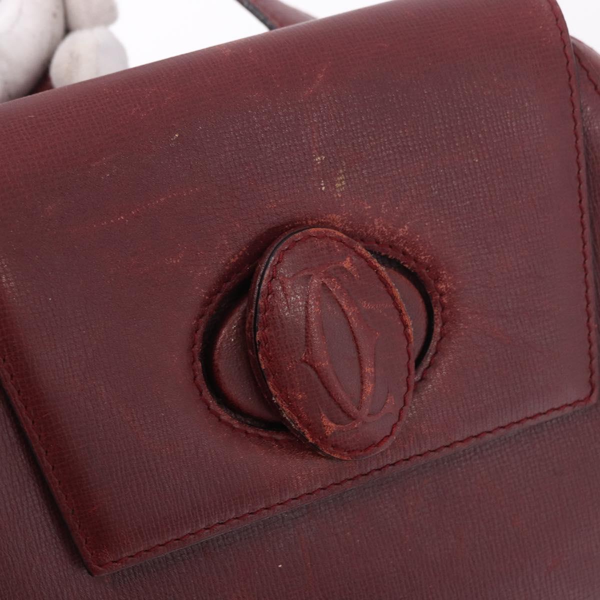 CARTIER Must Line Backpack Bordeaux Gold Auth 190550