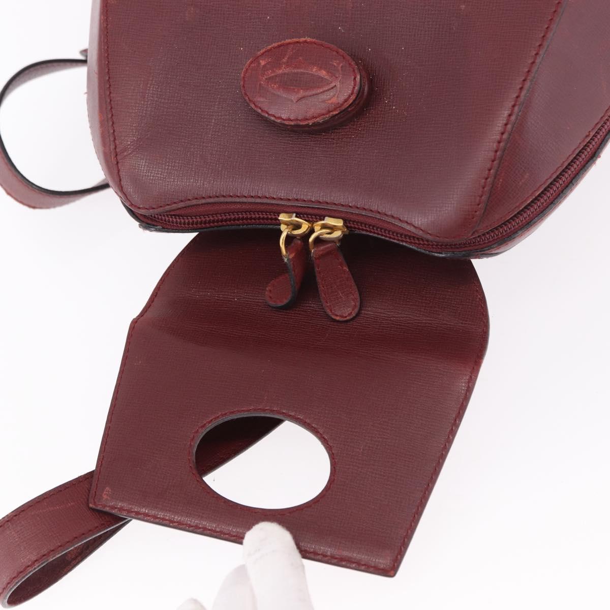 CARTIER Must Line Backpack Bordeaux Gold Auth 190550