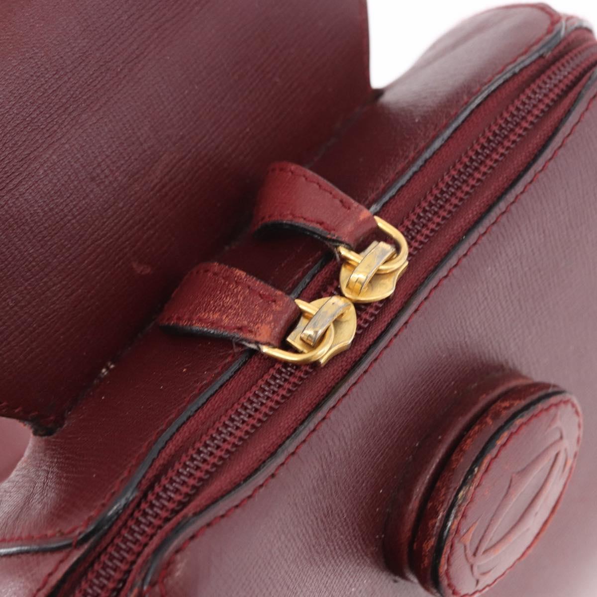 CARTIER Must Line Backpack Bordeaux Gold Auth 190550