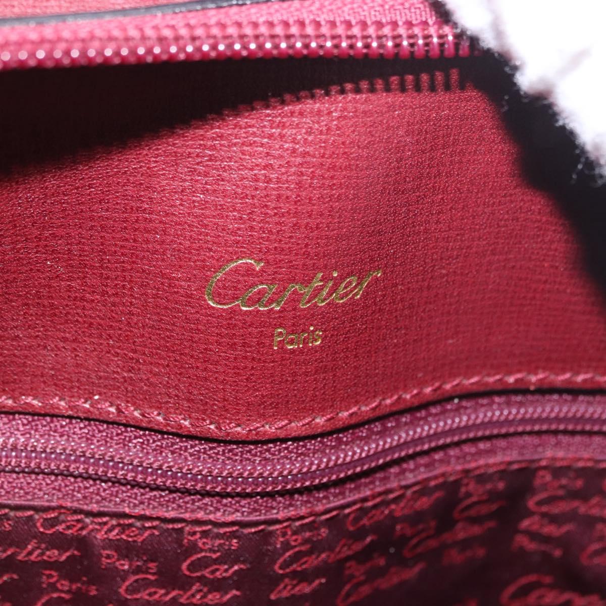 CARTIER Must Line Backpack Bordeaux Gold Auth 190550