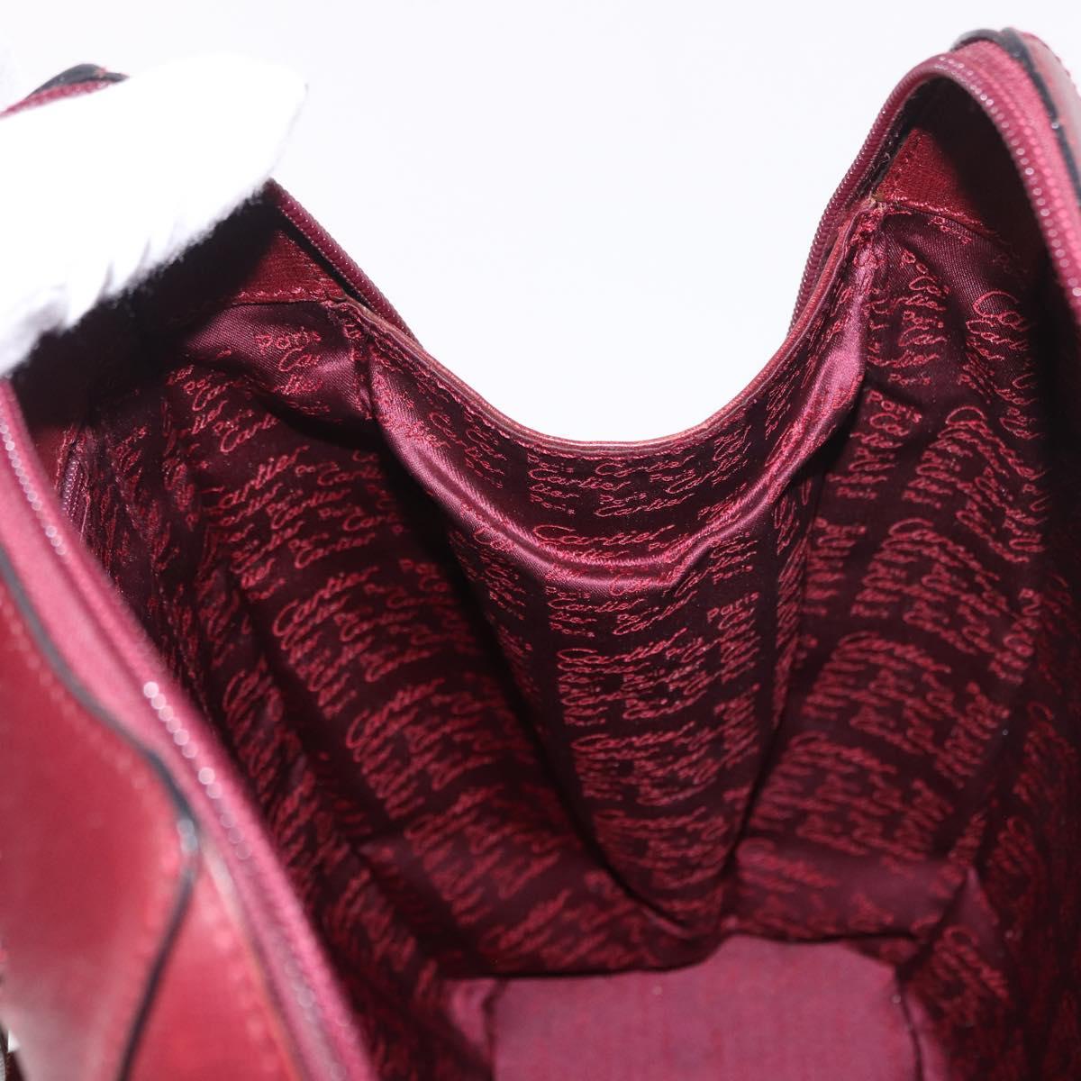 CARTIER Must Line Backpack Bordeaux Gold Auth 190550