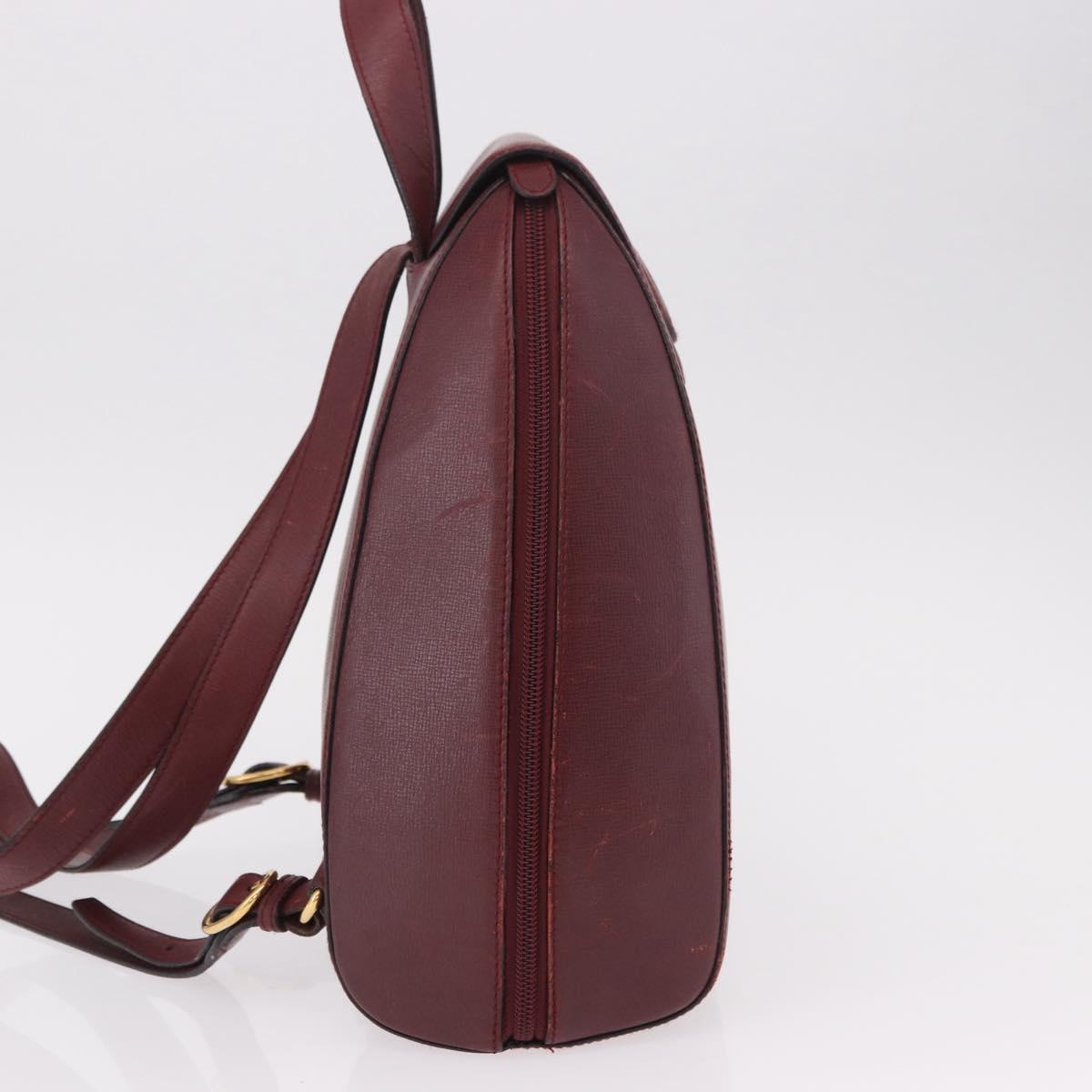 CARTIER Must Line Backpack Bordeaux Gold Auth 190550