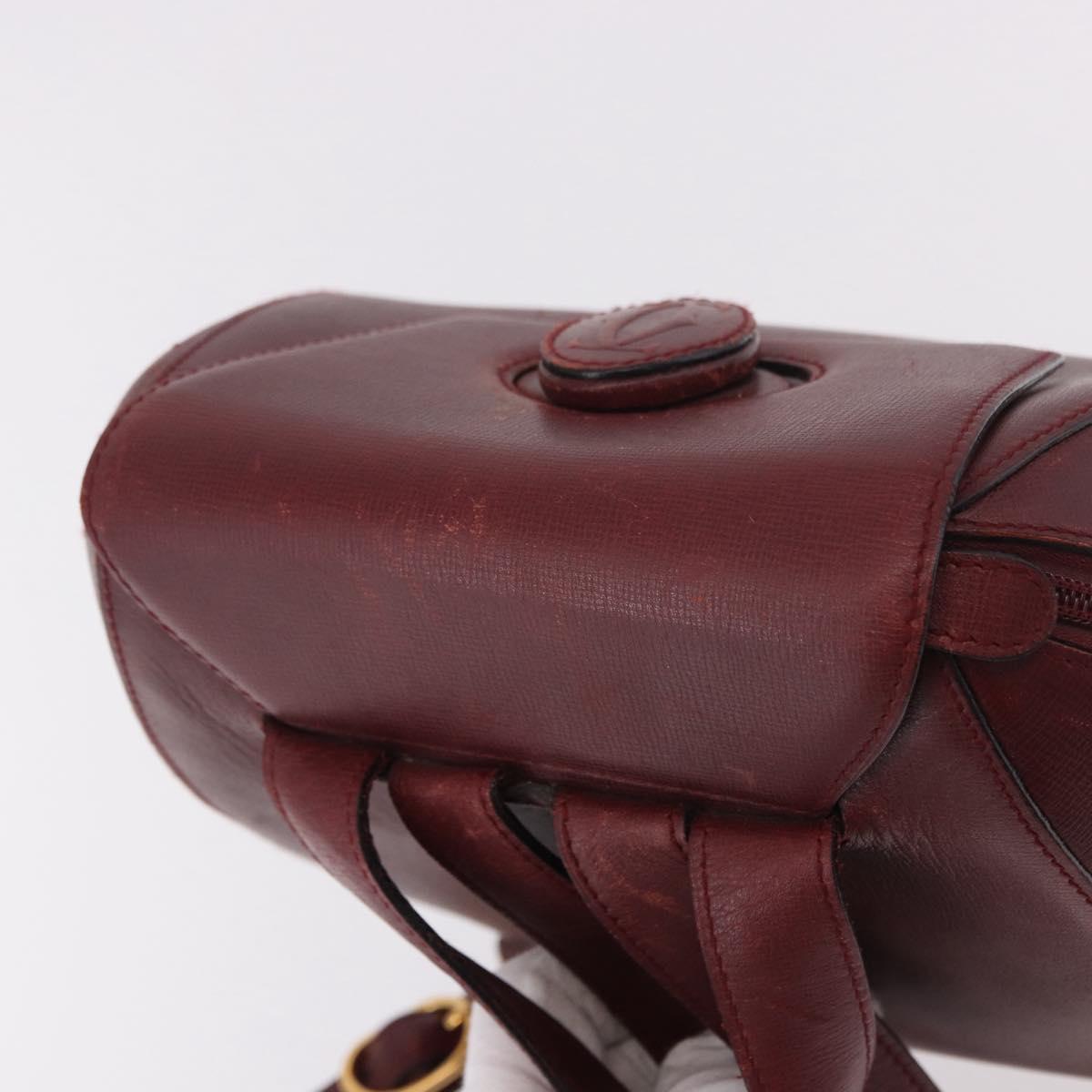 CARTIER Must Line Backpack Bordeaux Gold Auth 190550