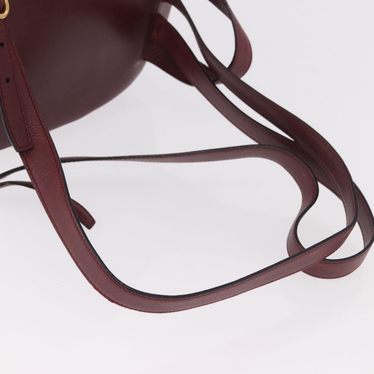 CARTIER Must Line Backpack Bordeaux Gold Auth 190550