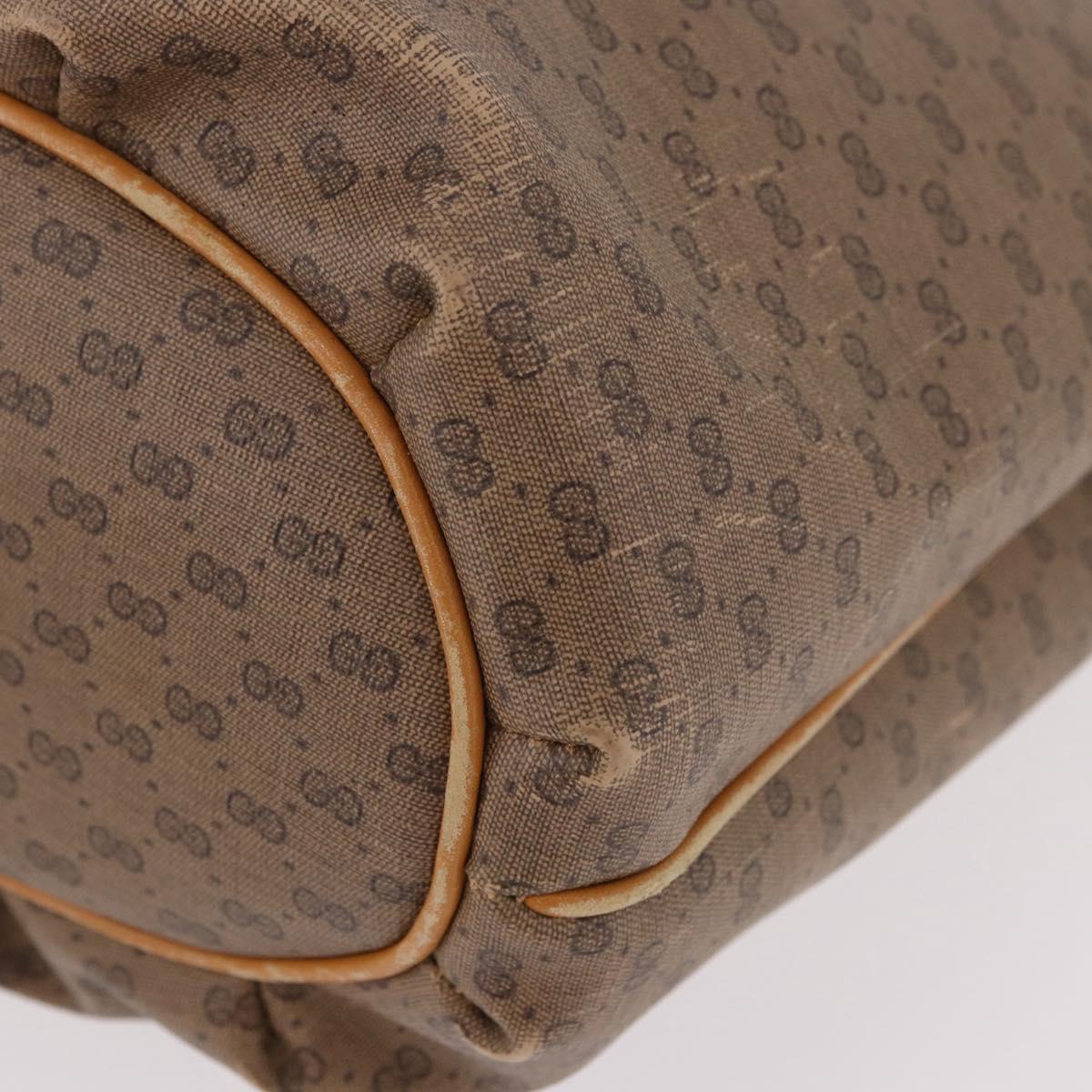 GUCCI Micro GG Shoulder Bag PVC Beige Auth 190555