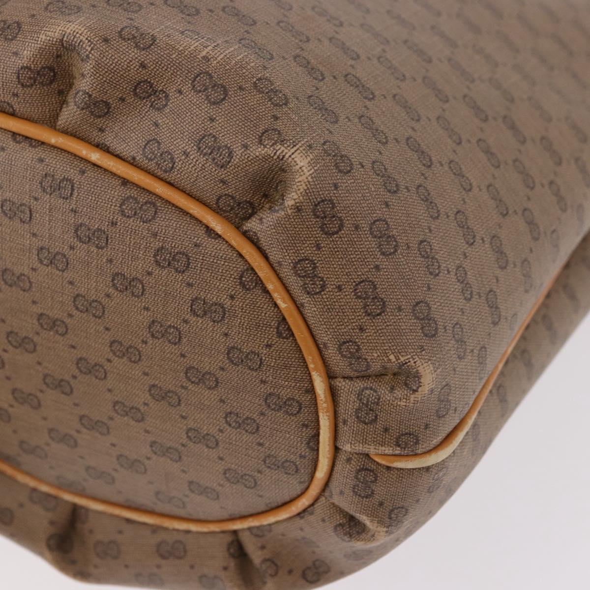 GUCCI Micro GG Shoulder Bag PVC Beige Auth 190555