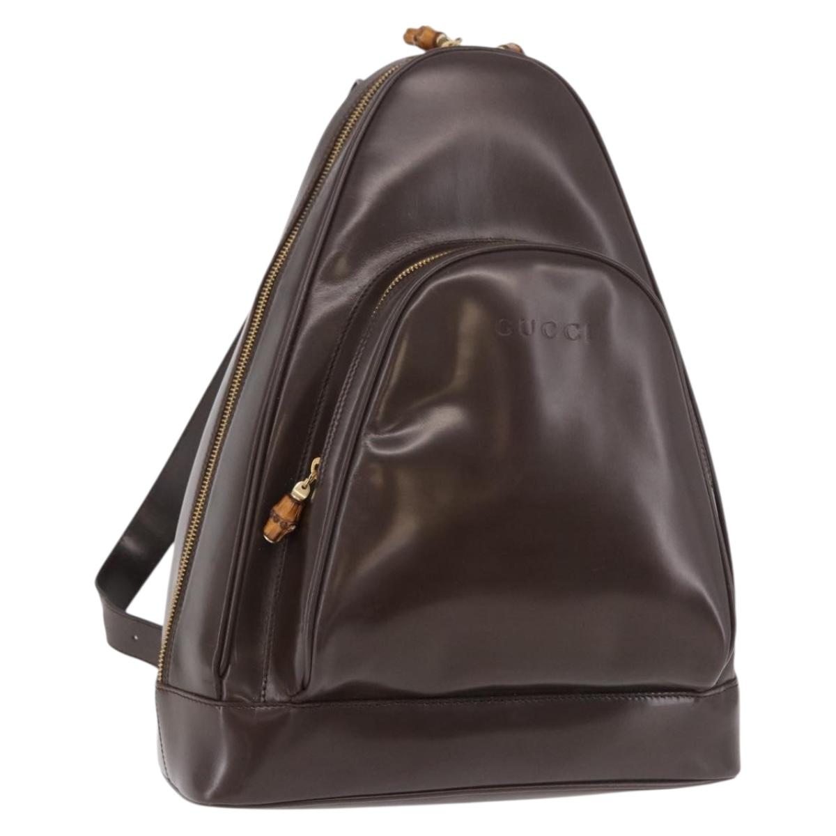 GUCCI Body Bag PVC Brown Gold 003 2113 Auth 190556