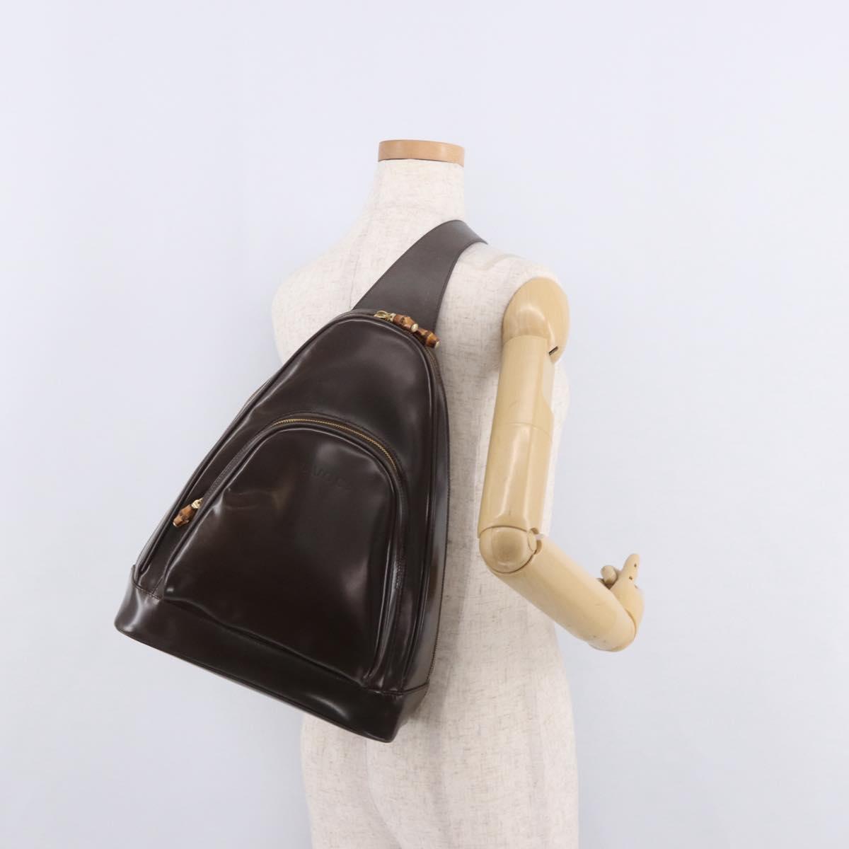GUCCI Body Bag PVC Brown Gold 003 2113 Auth 190556