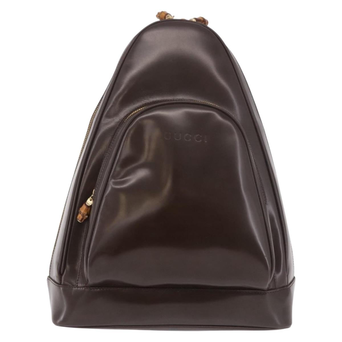GUCCI Body Bag PVC Brown Gold 003 2113 Auth 190556
