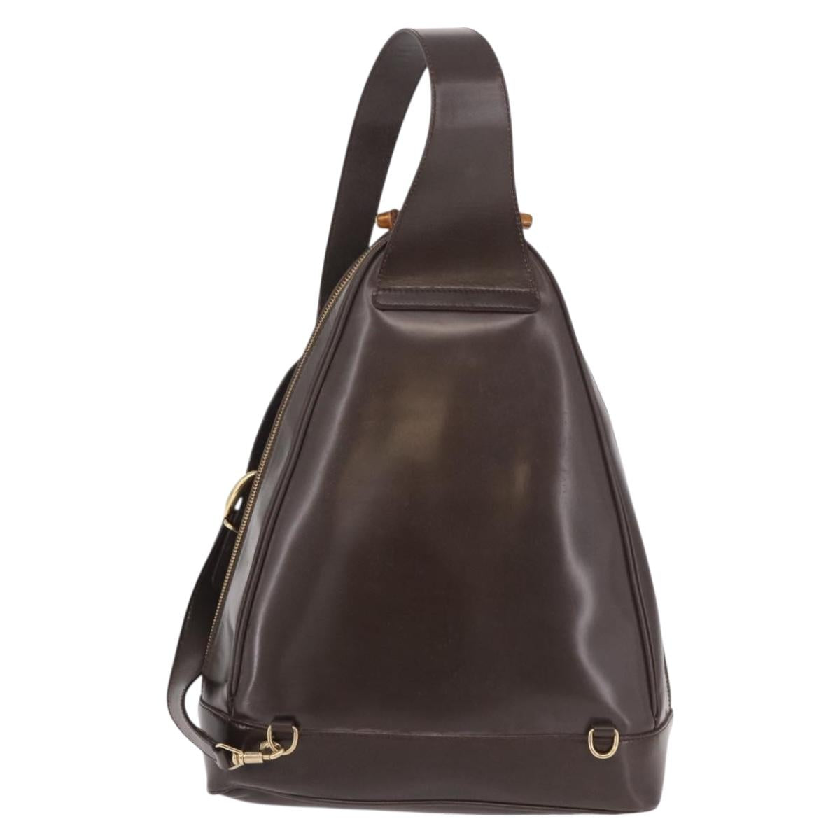 GUCCI Body Bag PVC Brown Gold 003 2113 Auth 190556