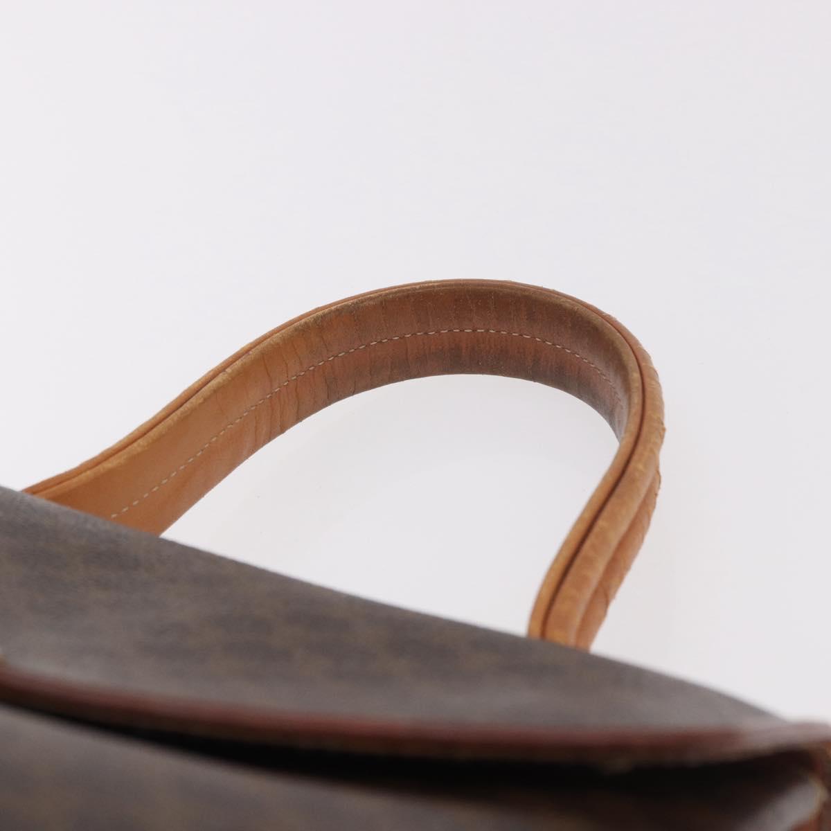CELINE Macadam Canvas Hand Bag PVC Brown Gold Auth 190562