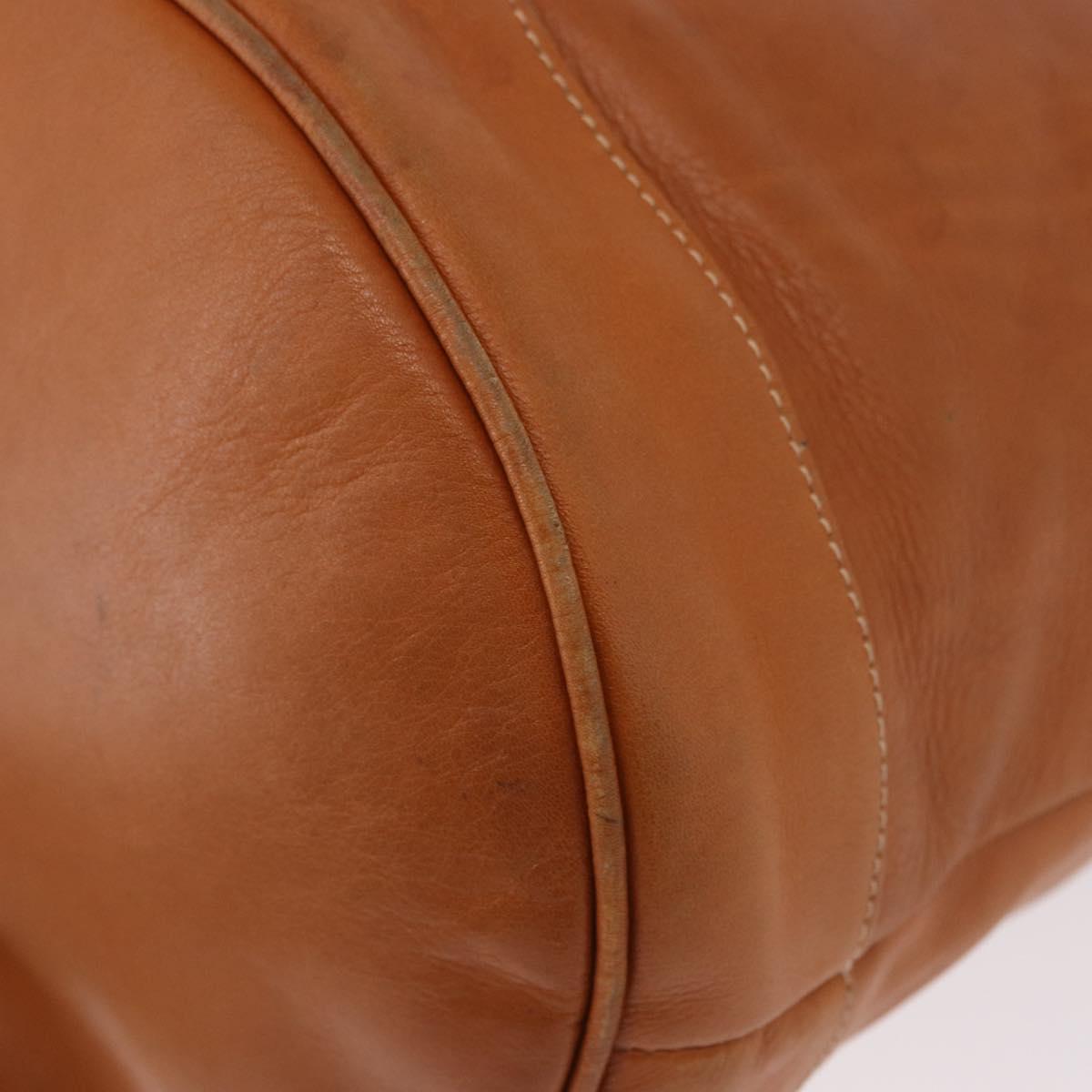 CELINE Triomphe Drawstring Bag Leather Brown Auth 190563