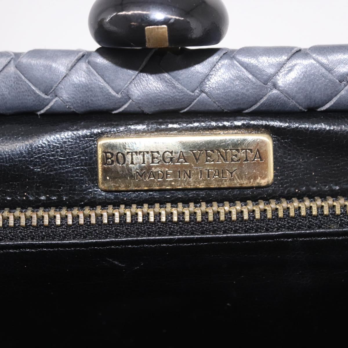 BOTTEGA VENETA INTRECCIATO Shoulder Bag Leather Gray Auth 190565