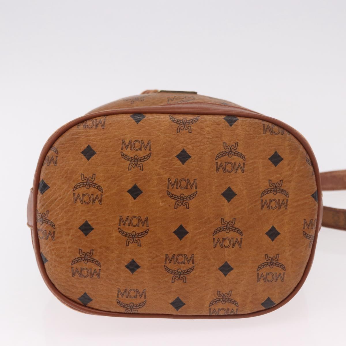 MCM Vicetos Logogram Shoulder Bag PVC Brown Gold Auth 190567