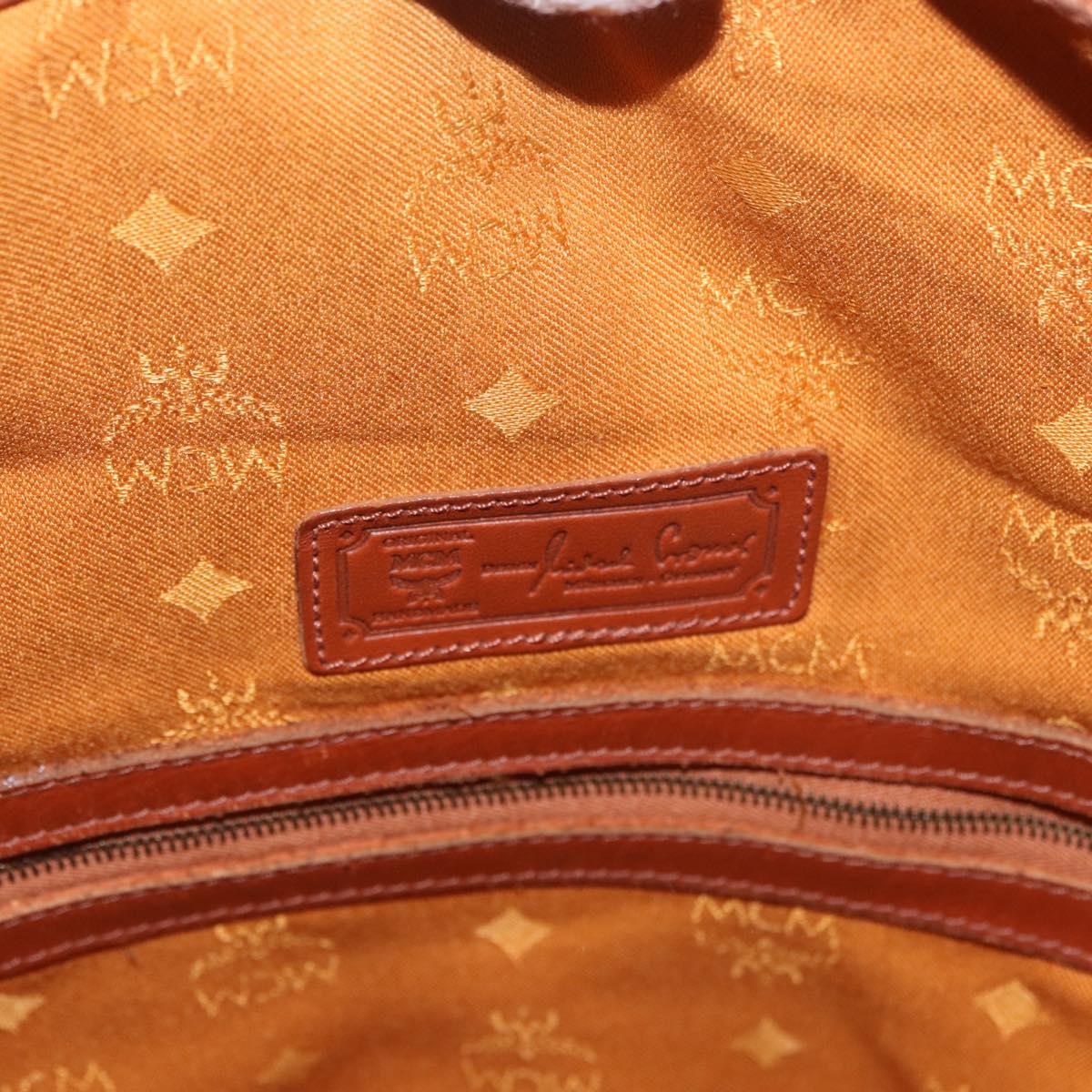 MCM Vicetos Logogram Shoulder Bag PVC Brown Gold Auth 190567