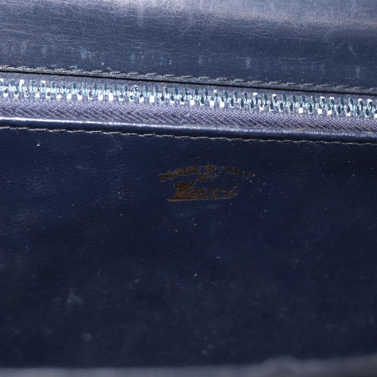 GUCCI GG Supreme Hand Bag PVC Navy Gold Auth 190570