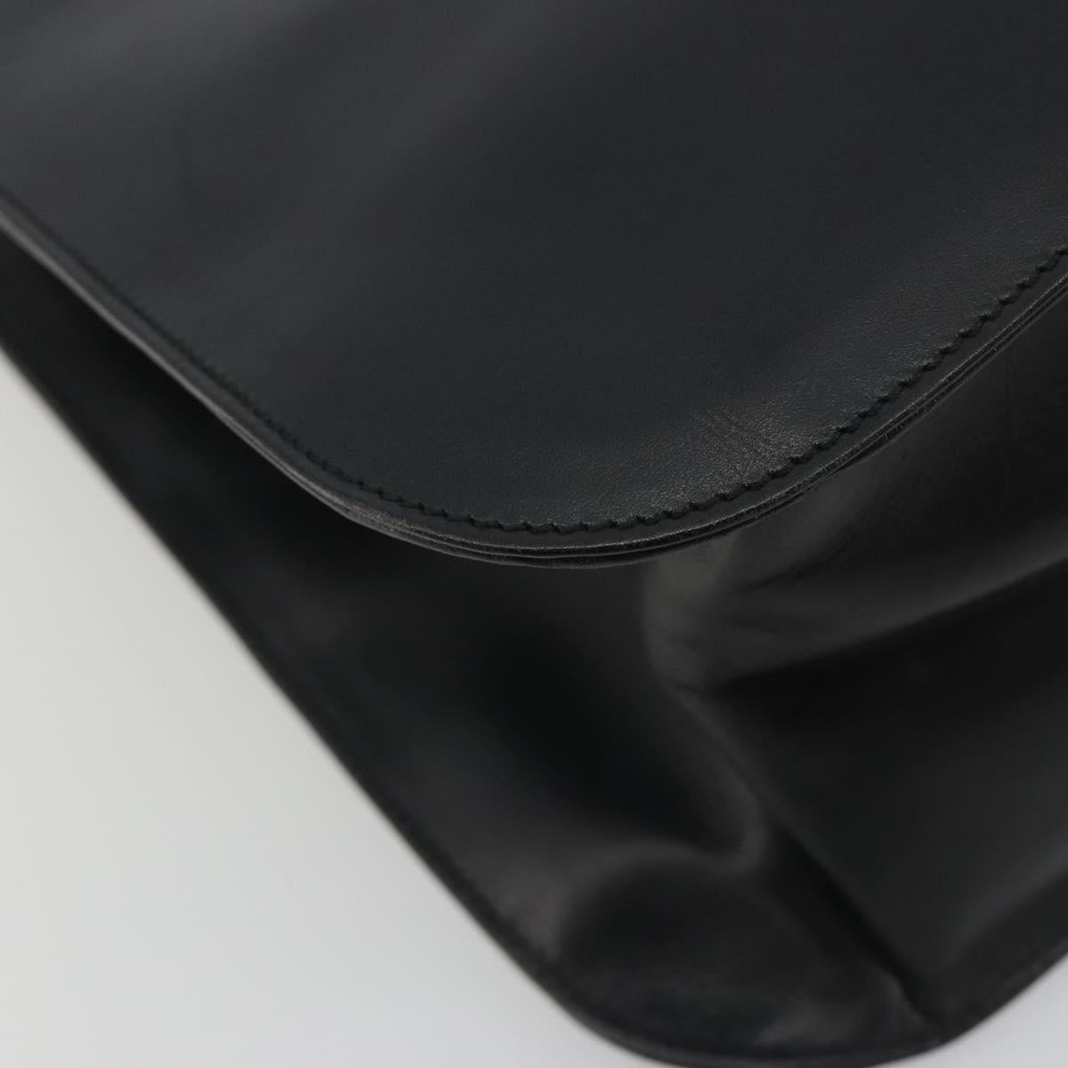 GUCCI Shoulder Bag Leather Black Silver 001 3162 Auth 190579