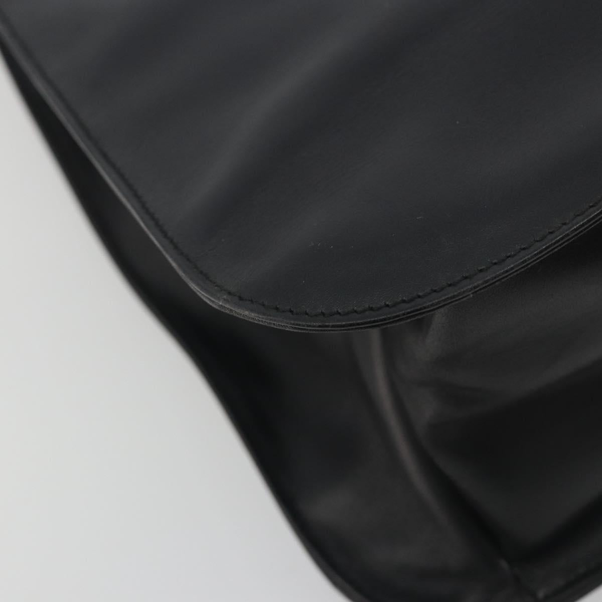 GUCCI Shoulder Bag Leather Black Silver 001 3162 Auth 190579