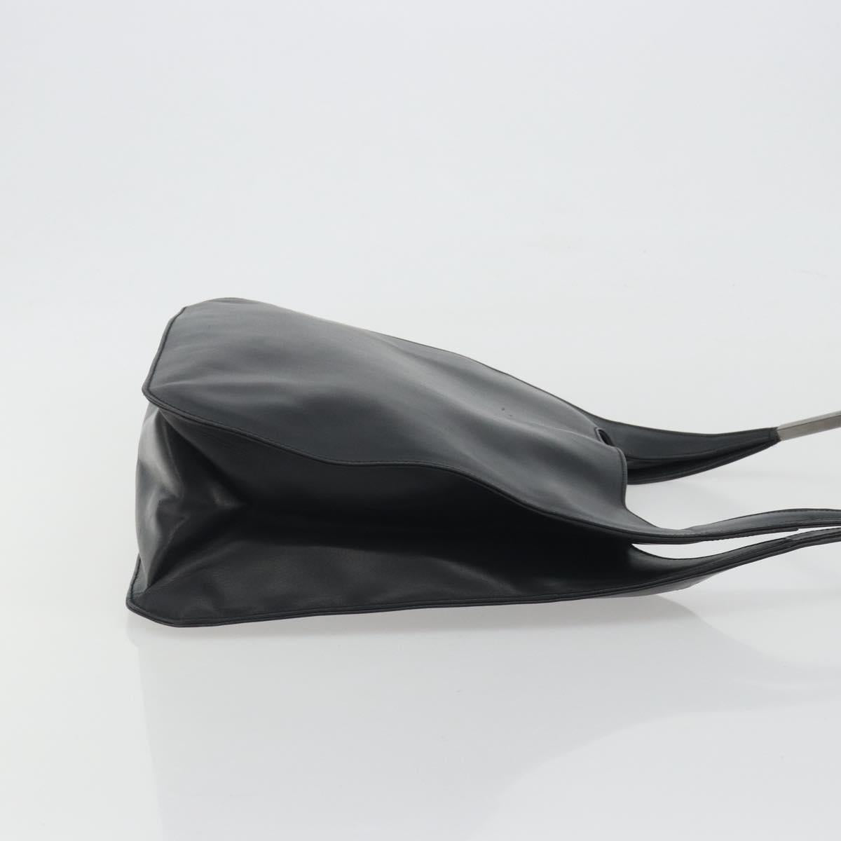 GUCCI Shoulder Bag Leather Black Silver 001 3162 Auth 190579