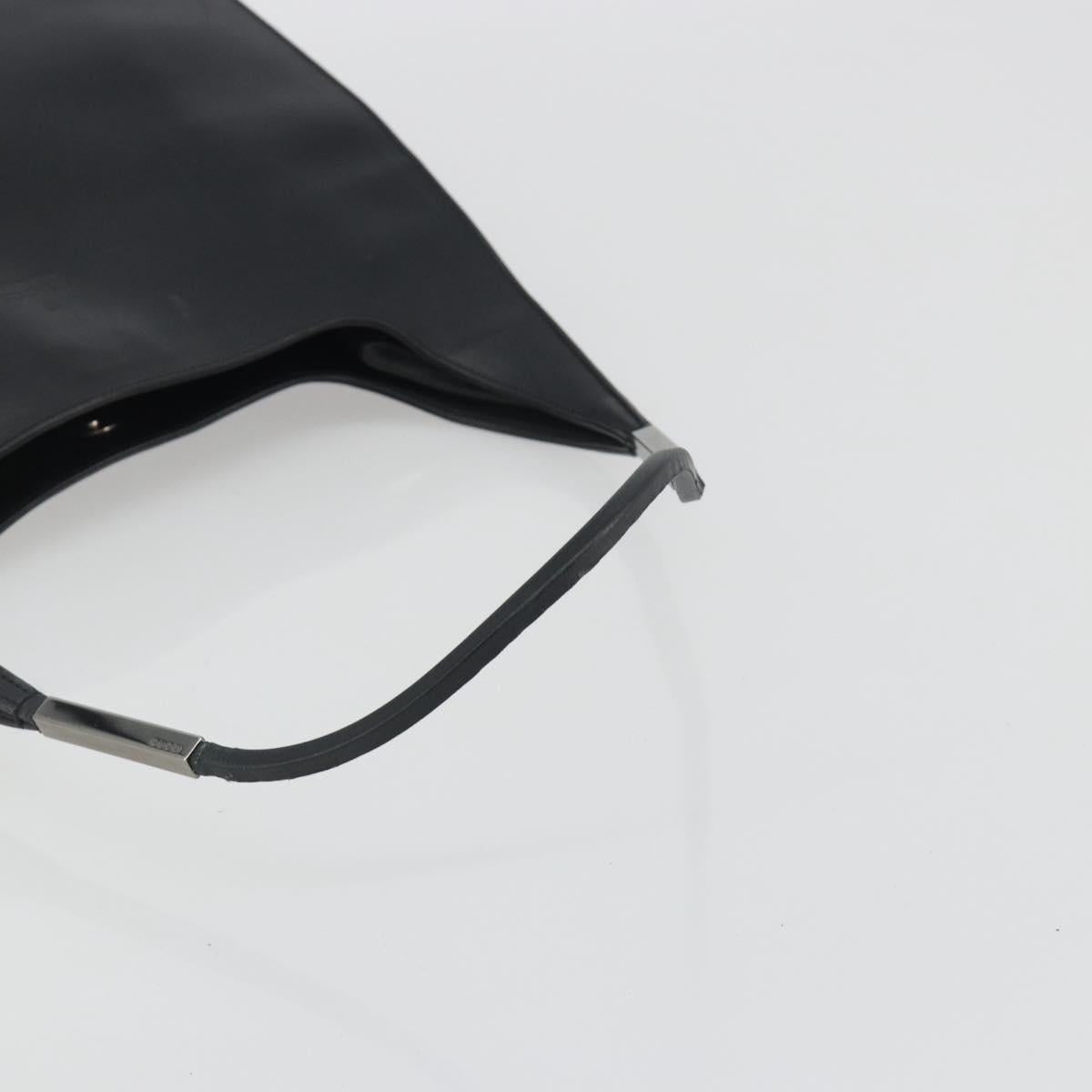 GUCCI Shoulder Bag Leather Black Silver 001 3162 Auth 190579