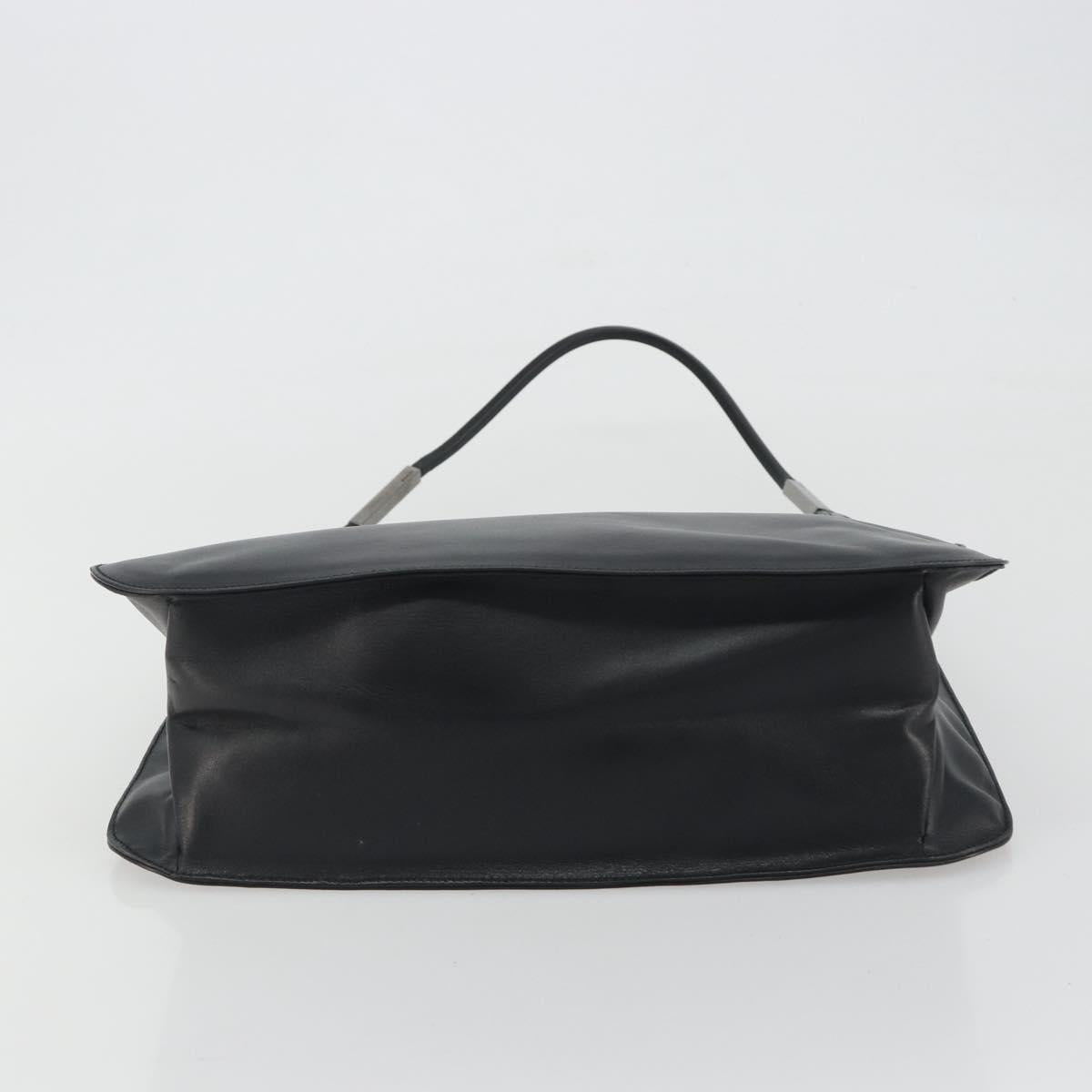 GUCCI Shoulder Bag Leather Black Silver 001 3162 Auth 190579