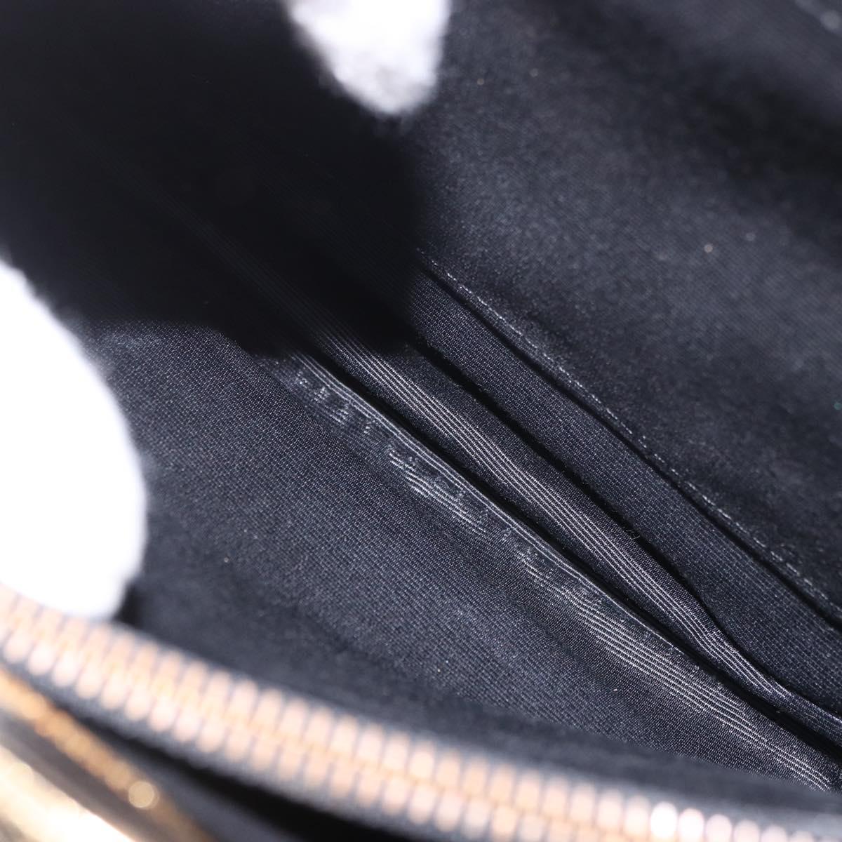 VALENTINO Hand Bag Leather Black Gold Auth 190581