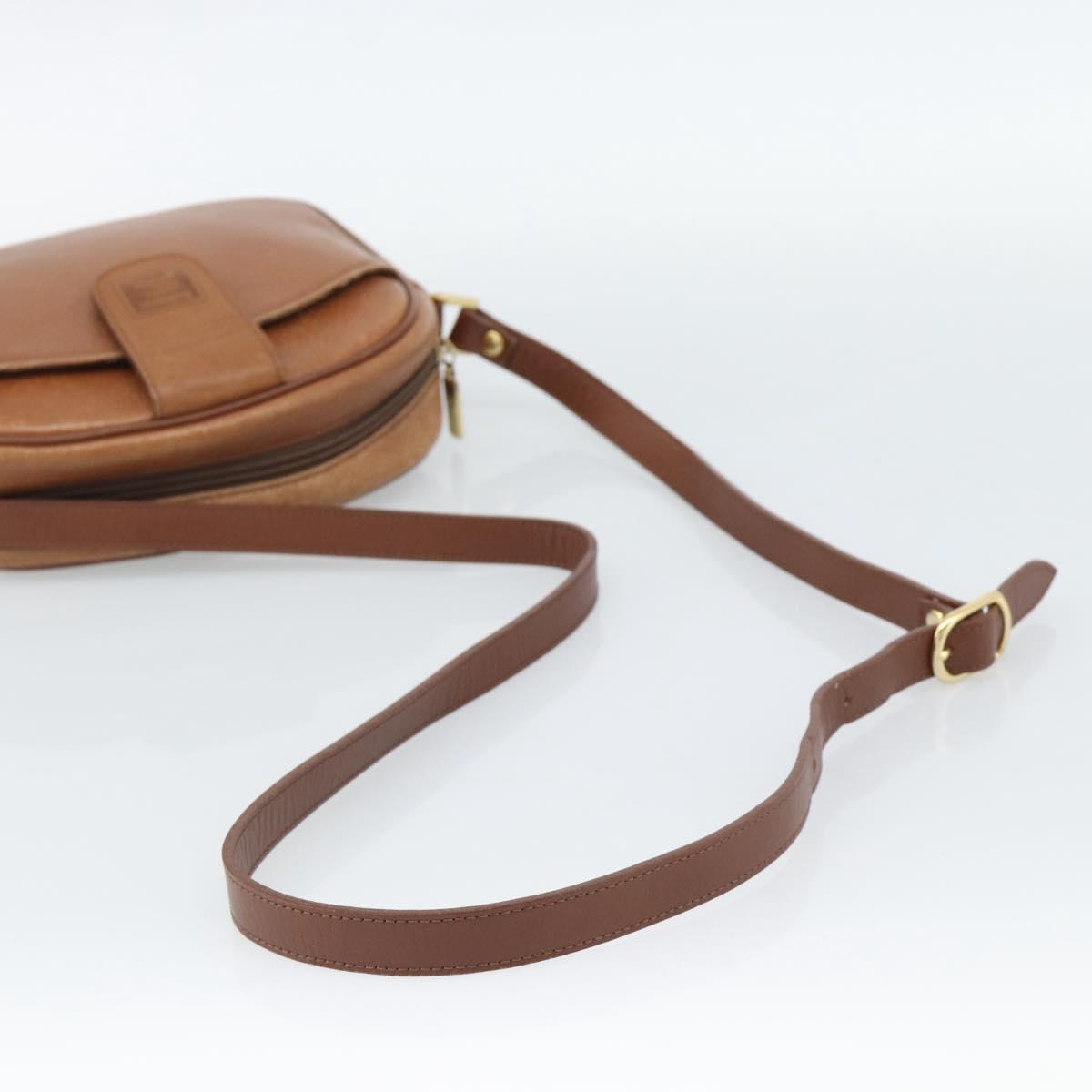 Burberrys Shoulder Bag Leather Brown Gold Auth 190582