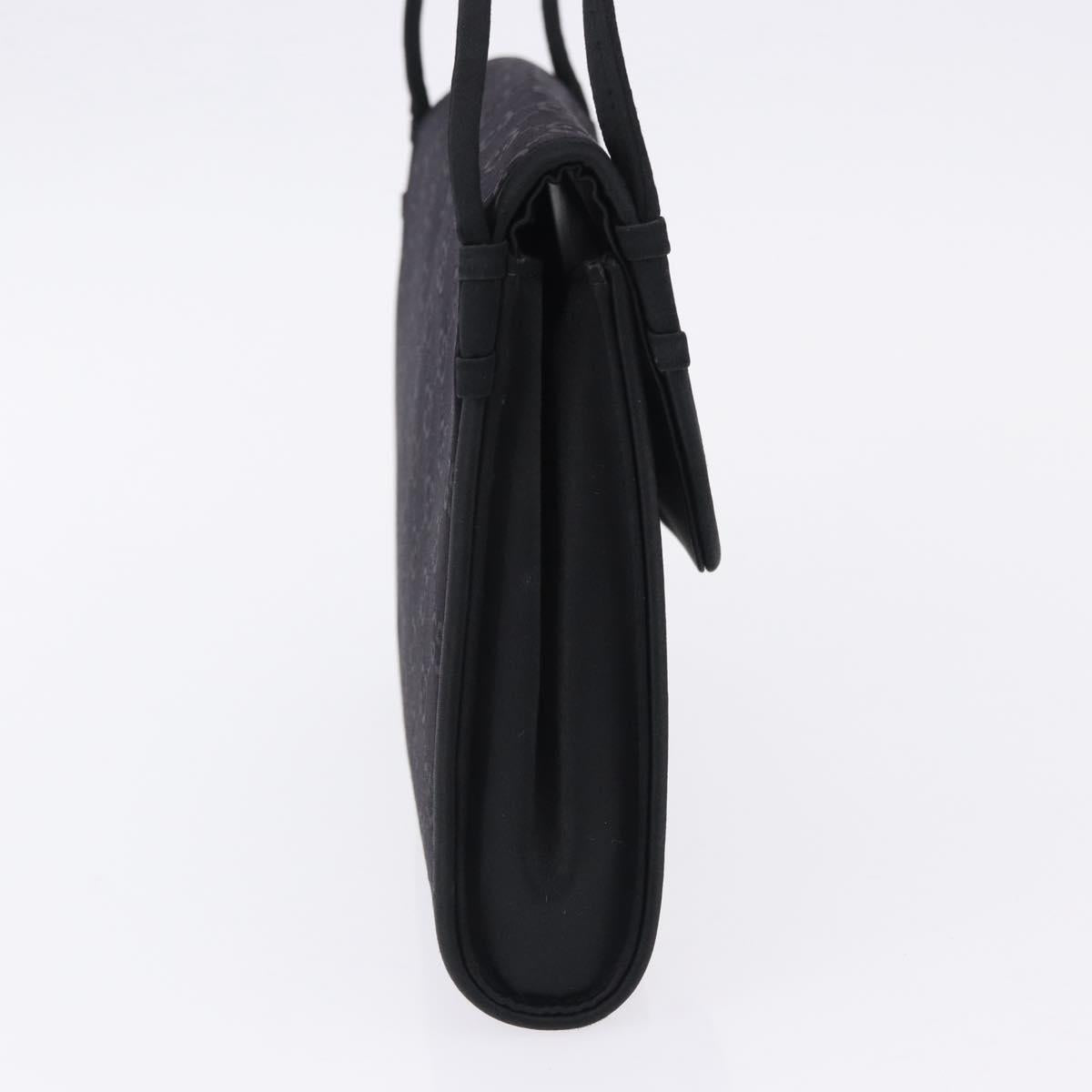 GUCCI GG Hand Bag Nylon Black Gold Auth 190585