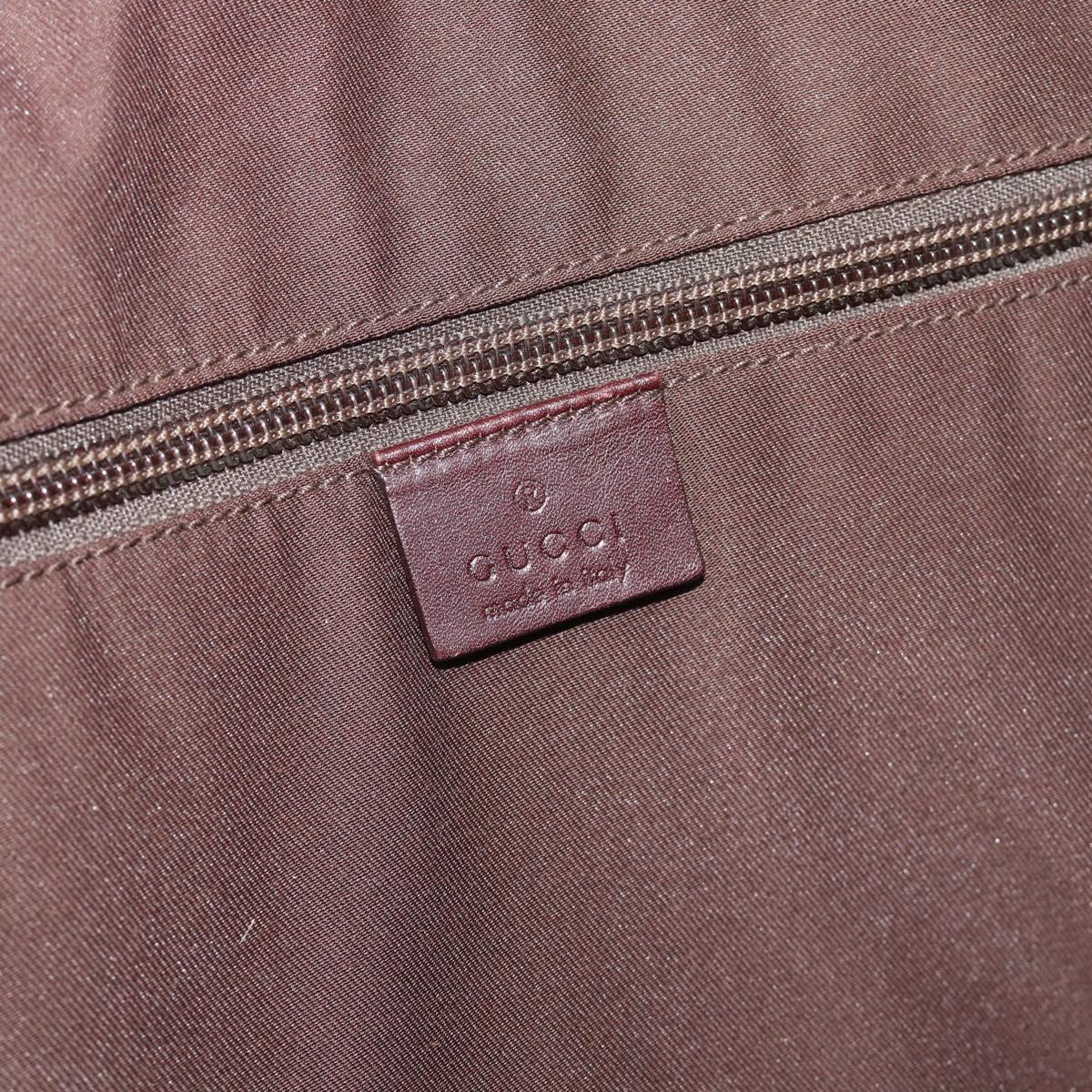 GUCCI Guccissima GG Canvas Boston Bag Leather Bordeaux Silver 146204 Auth 190589