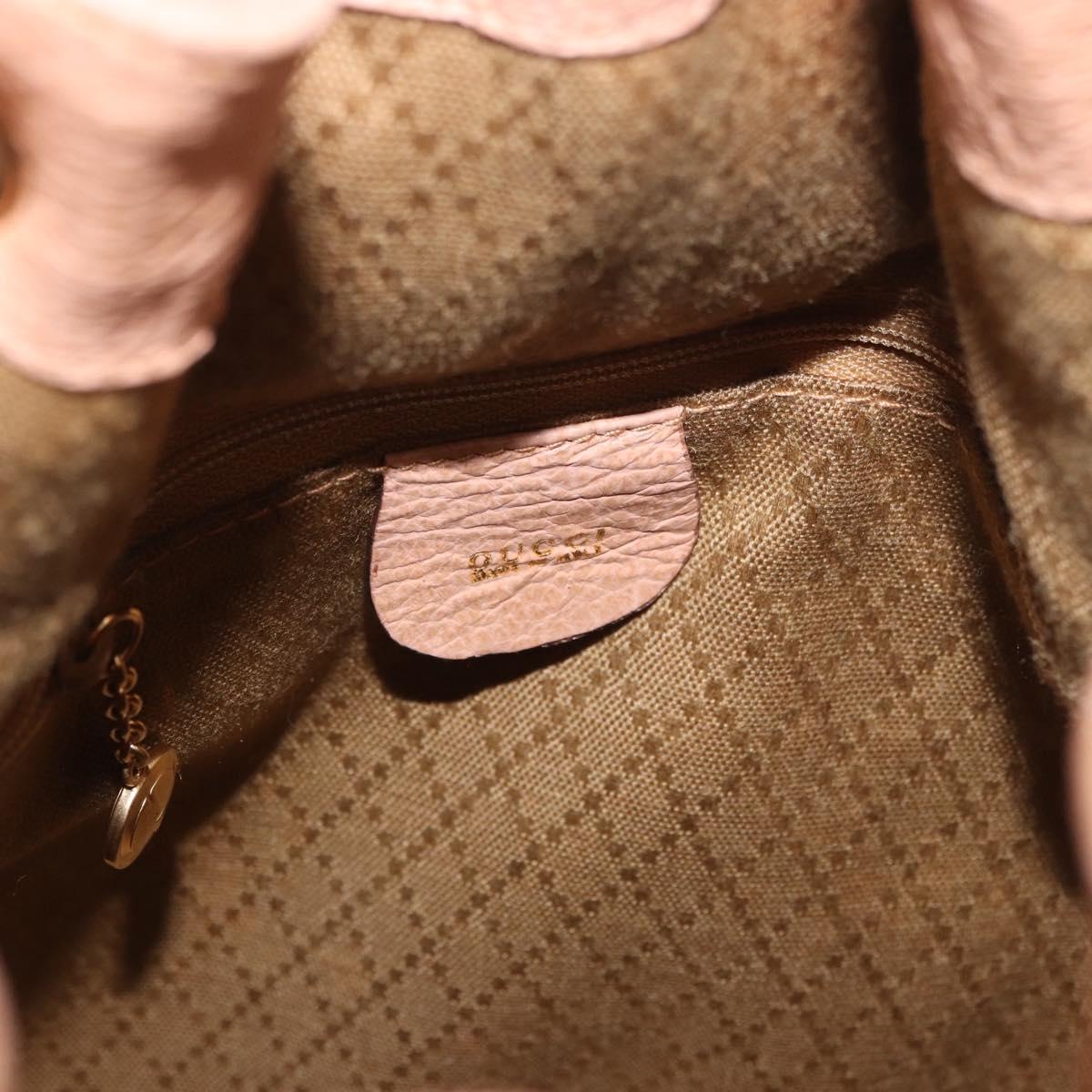 GUCCI Bamboo Hand Bag Suede Beige Gold 001 2865 Auth 190592