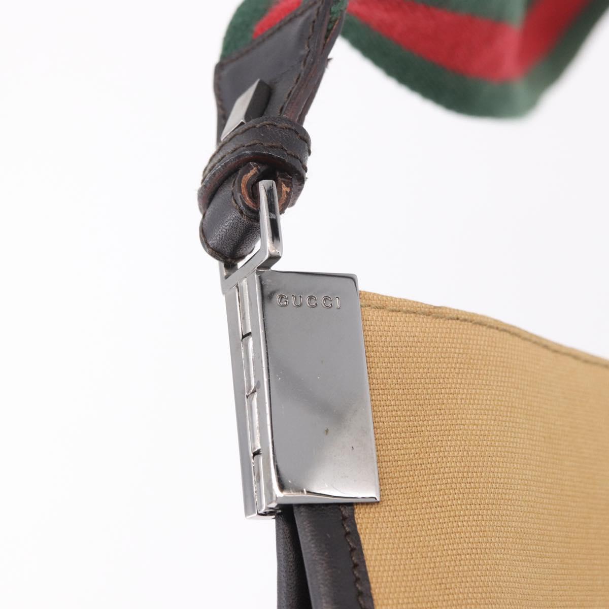 GUCCI Shoulder Bag Canvas Beige Silver 001 4321 Auth 190598