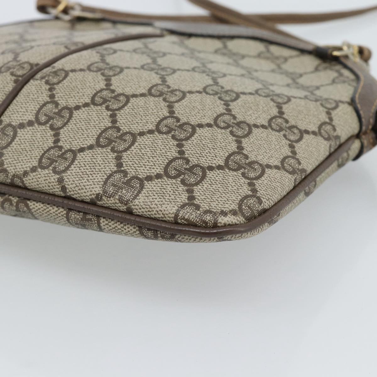 GUCCI GG Supreme Web Sherry Line Bag PVC Beige Gold 904 02 047 Auth 190600