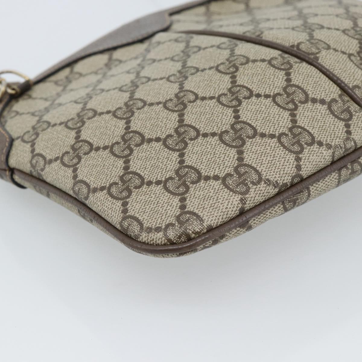 GUCCI GG Supreme Web Sherry Line Bag PVC Beige Gold 904 02 047 Auth 190600
